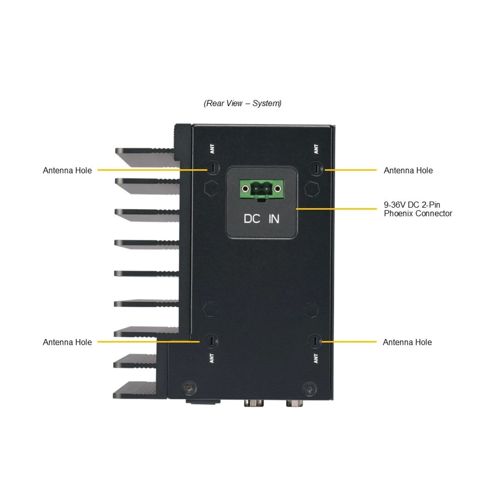 Supermicro SYS-E101-14AM-E rear view