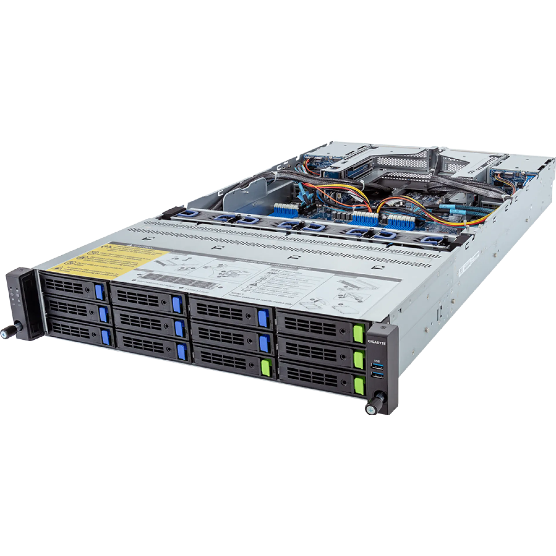 R283-Z90-AAV2 Gigabyte angle view Gigabyte R283-Z90-AAV2 angle view