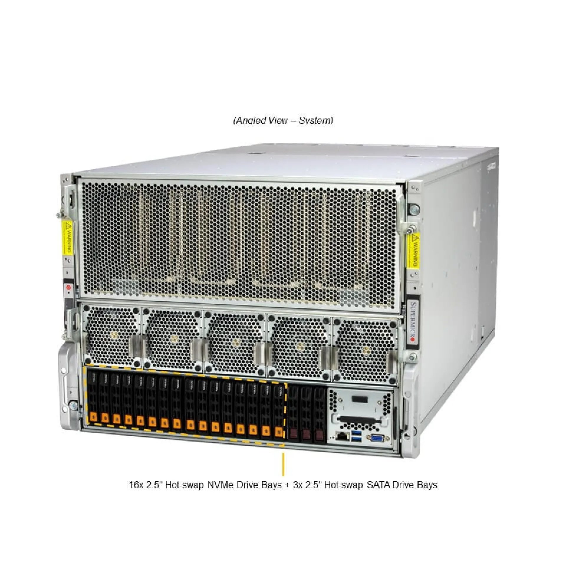 HW-HGX-H100-821GE-TNHR Supermicro angle view Supermicro HW-HGX-H100-821GE-TNHR angle view