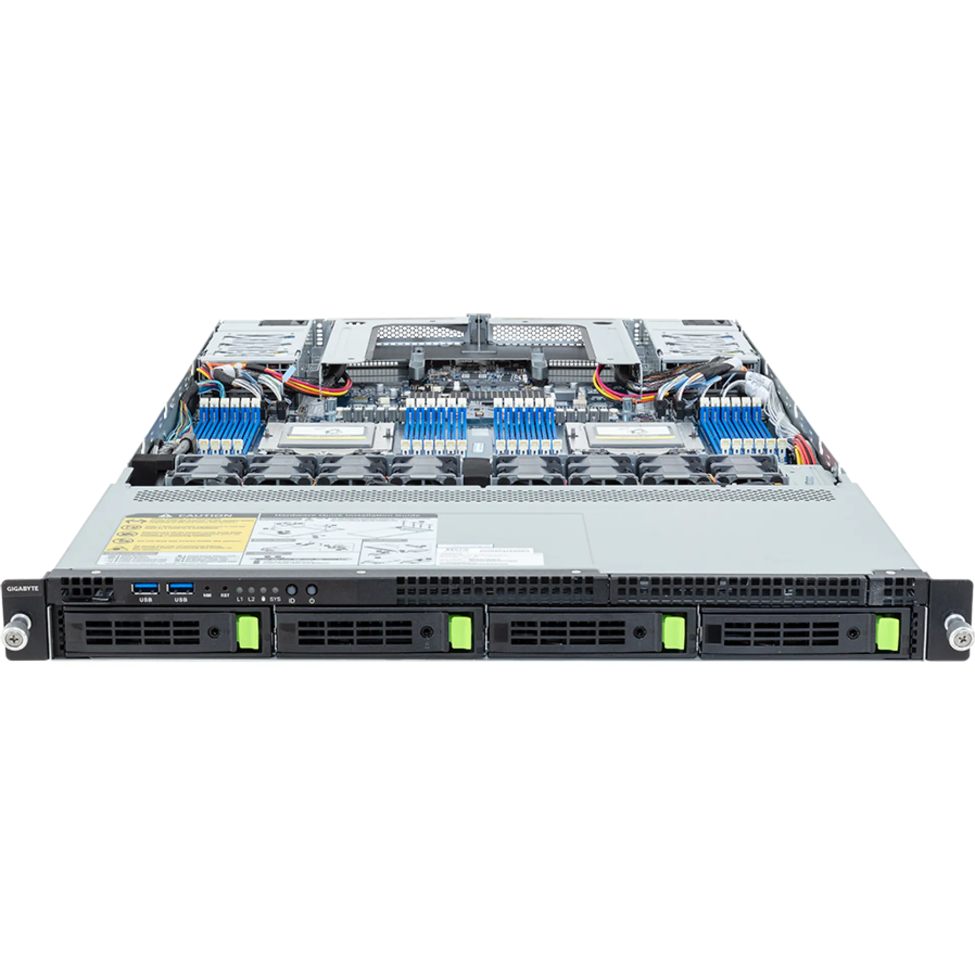 R183-Z93-AAV1 Gigabyte front view Gigabyte R183-Z93-AAV1 front view