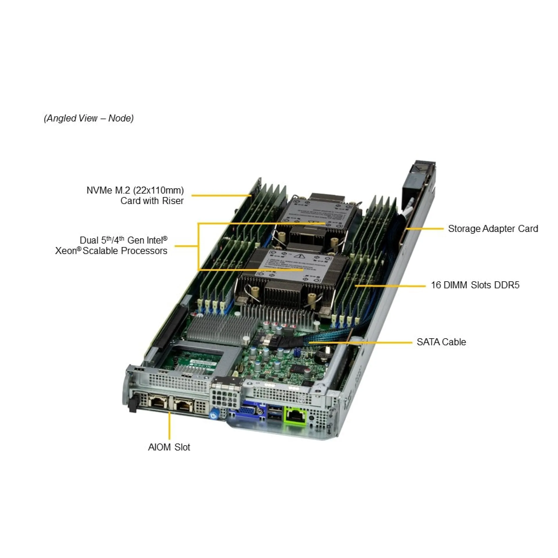 SYS-221BT-HNTR Supermicro angle view Supermicro SYS-221BT-HNTR angle view