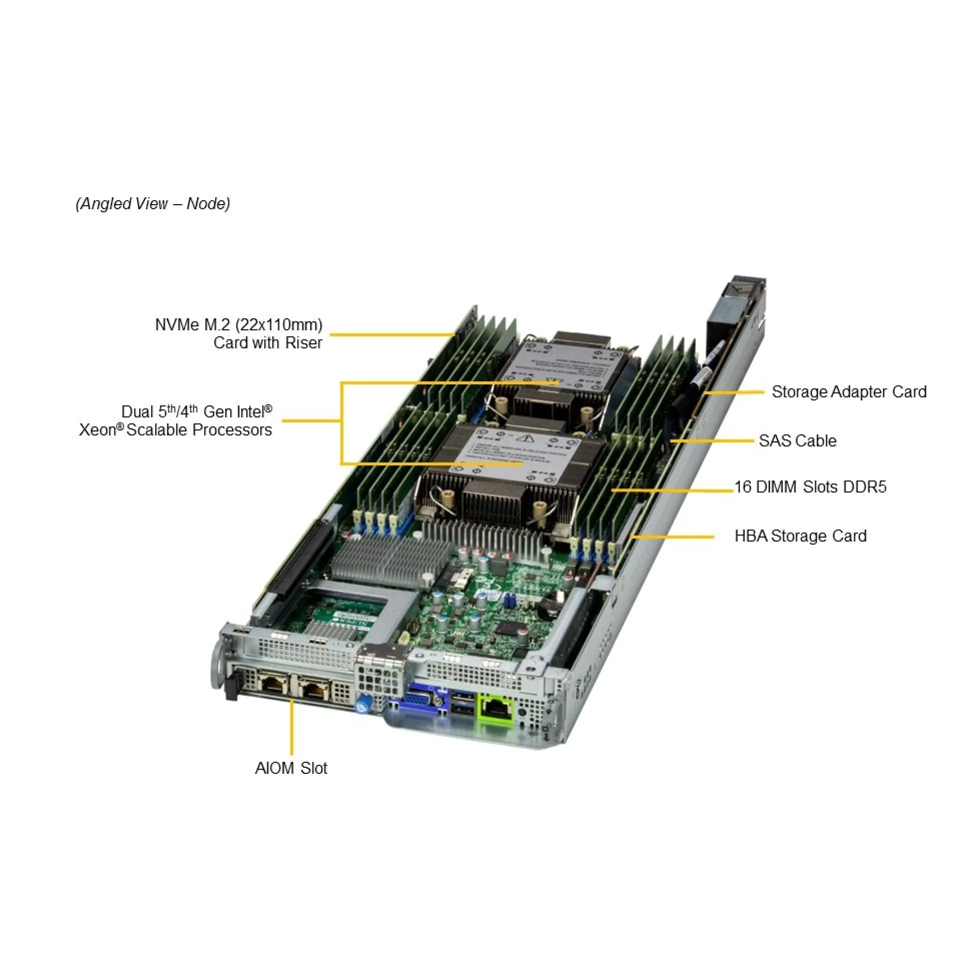 SYS-221BT-HNC8R Supermicro angle view Supermicro SYS-221BT-HNC8R angle view