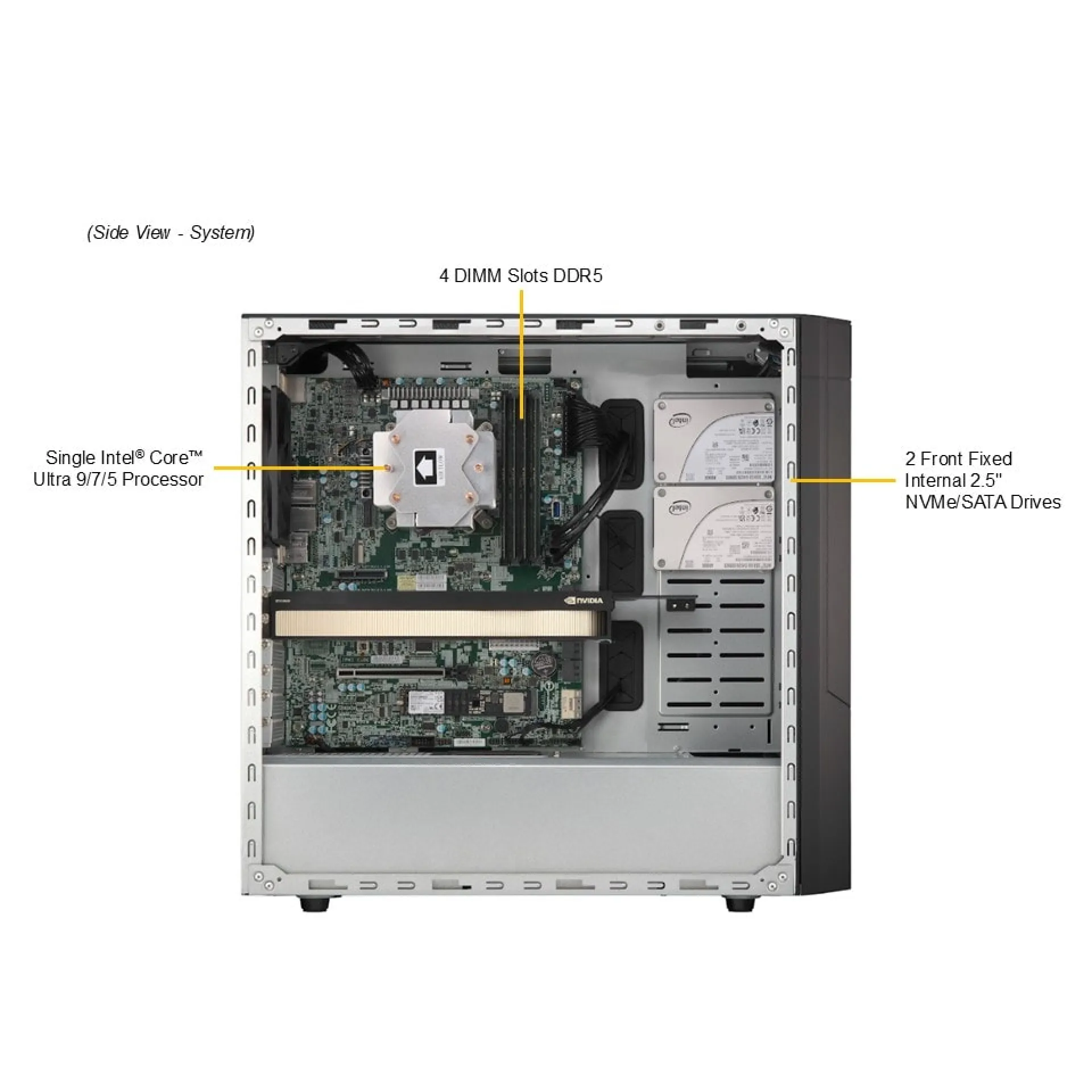 Supermicro SYS-532AW-C top view 