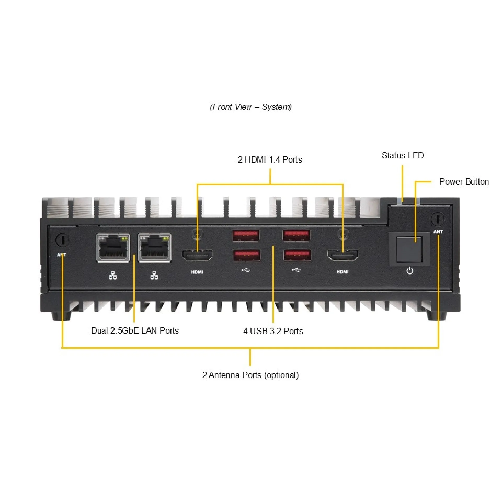 SYS-E50-14AM-N5 Supermicro front view Supermicro SYS-E50-14AM-N5 front view