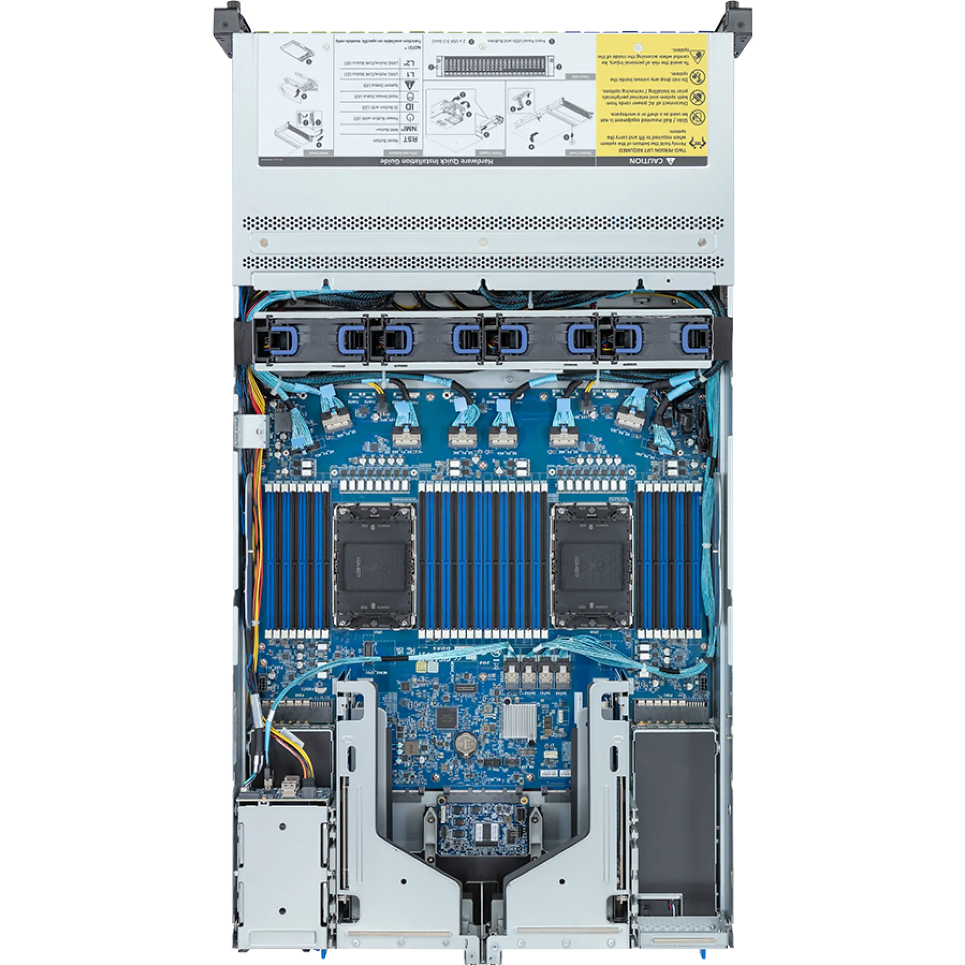 R283-S98-AAE1 Gigabyte top view Gigabyte R283-S98-AAE1 top view