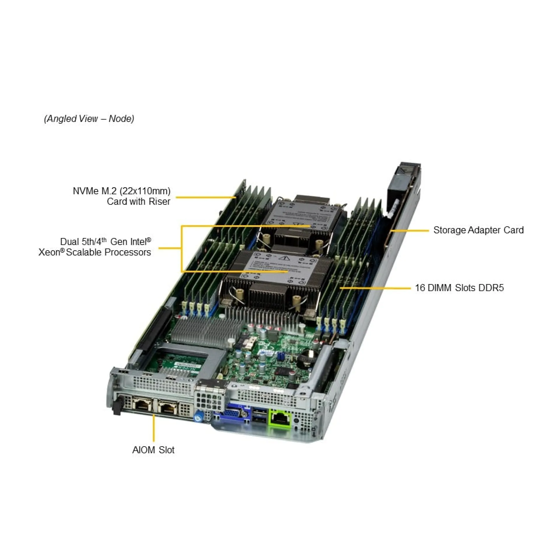 SYS-221BT-HNR Supermicro angle view Supermicro SYS-221BT-HNR angle view