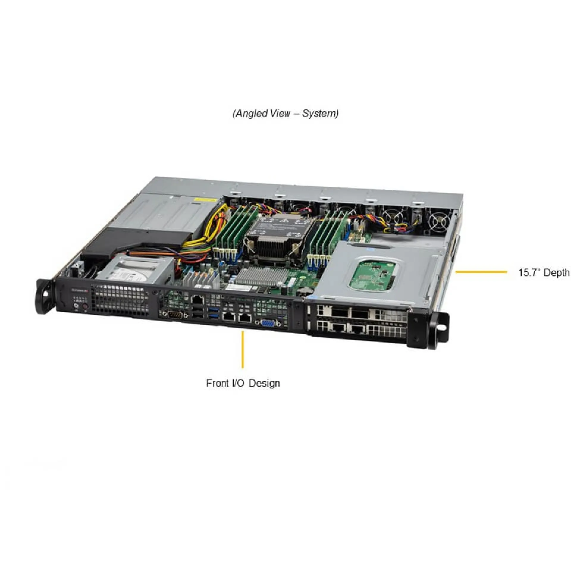 SYS-110P-FRN2T-02-G1 Supermicro angle view Supermicro SYS-110P-FRN2T-02-G1 angle view