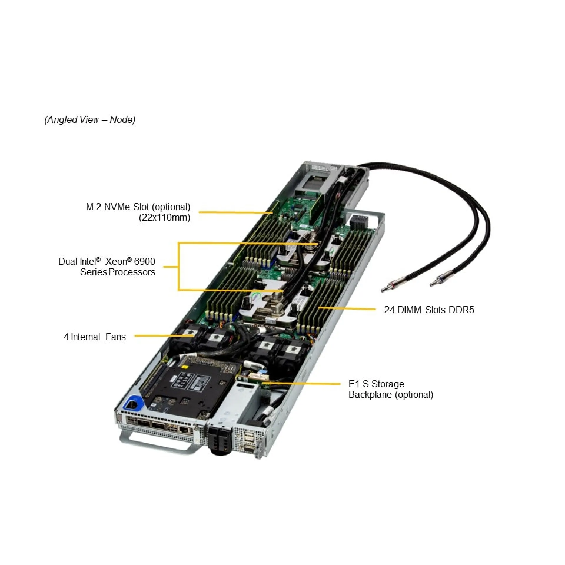 Supermicro SYS-222FT-HEA-LCC angle view 