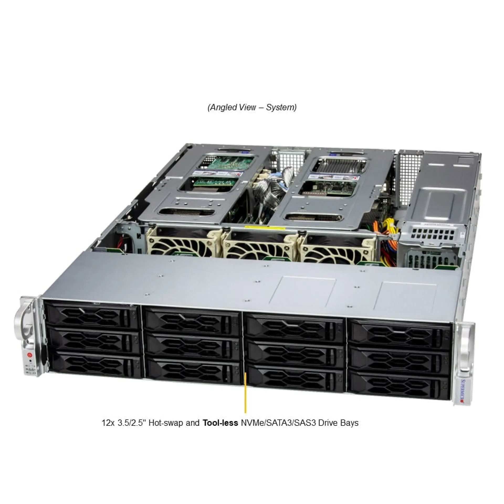 SYS-621C-TN12R-02-G1 Supermicro angle view Supermicro SYS-621C-TN12R-02-G1 angle view