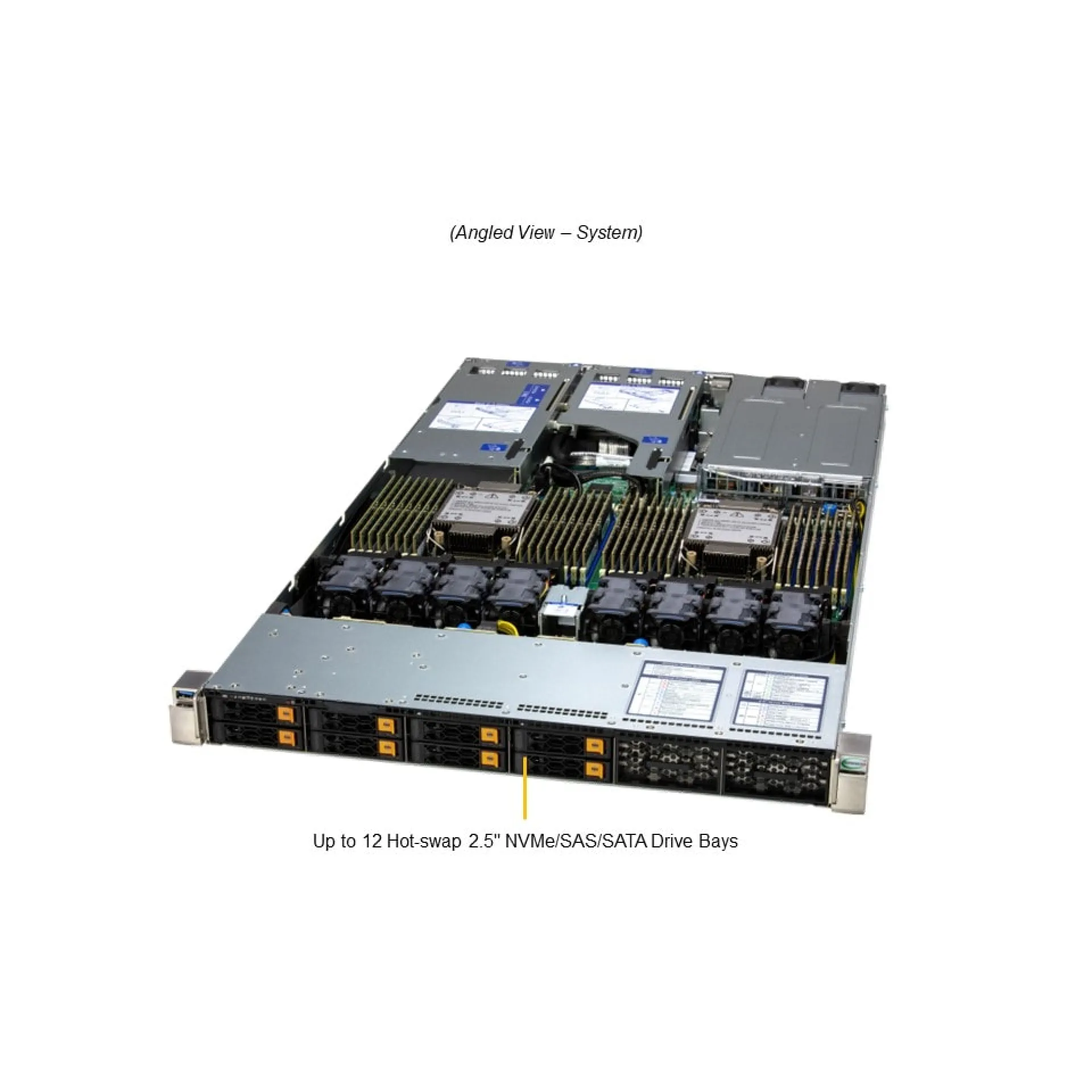 SYS-122H-TN Supermicro angle view Supermicro SYS-122H-TN angle view