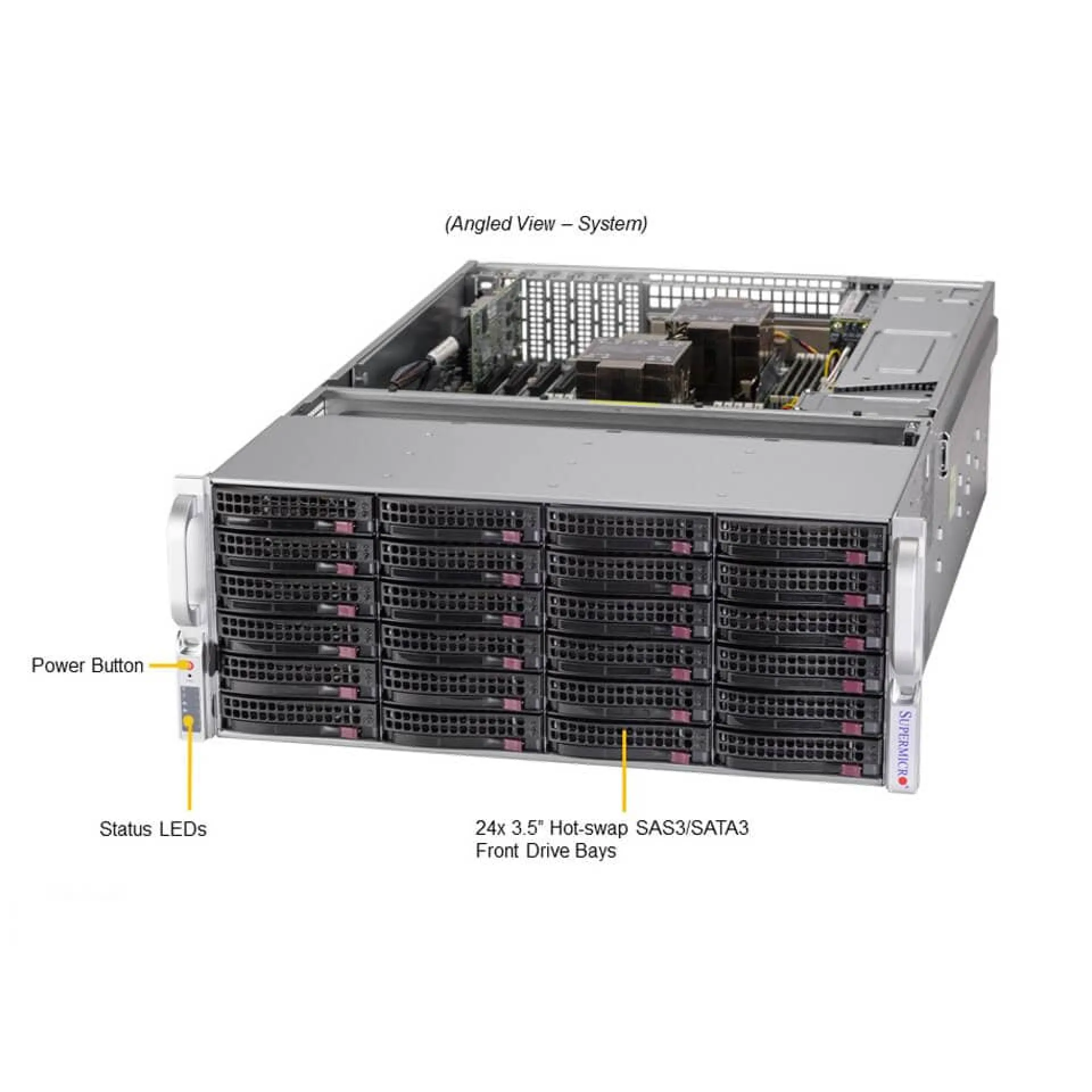 SSG-640P-E1CR36H Supermicro angle view Supermicro SSG-640P-E1CR36H angle view