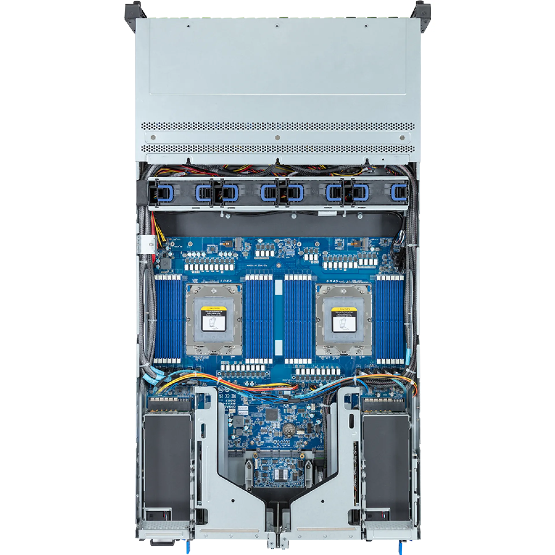 R283-Z96-AAE3 Gigabyte top view Gigabyte R283-Z96-AAE3 top view