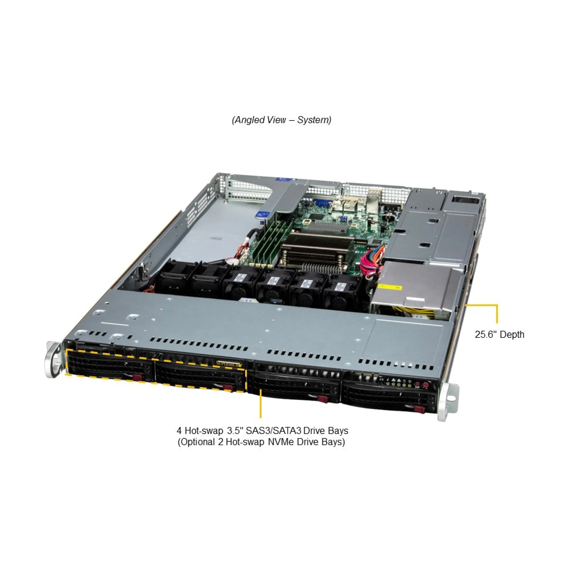 SYS-511R-W Supermicro angle view Supermicro SYS-511R-W angle view