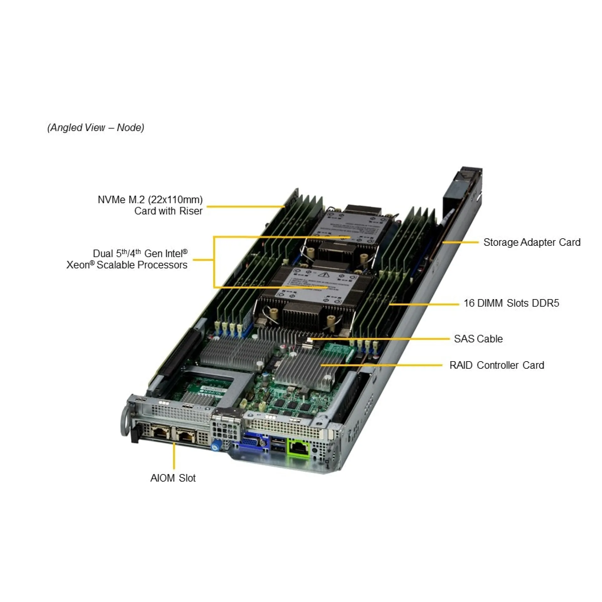 SYS-221BT-HNC9R Supermicro angle view Supermicro SYS-221BT-HNC9R angle view