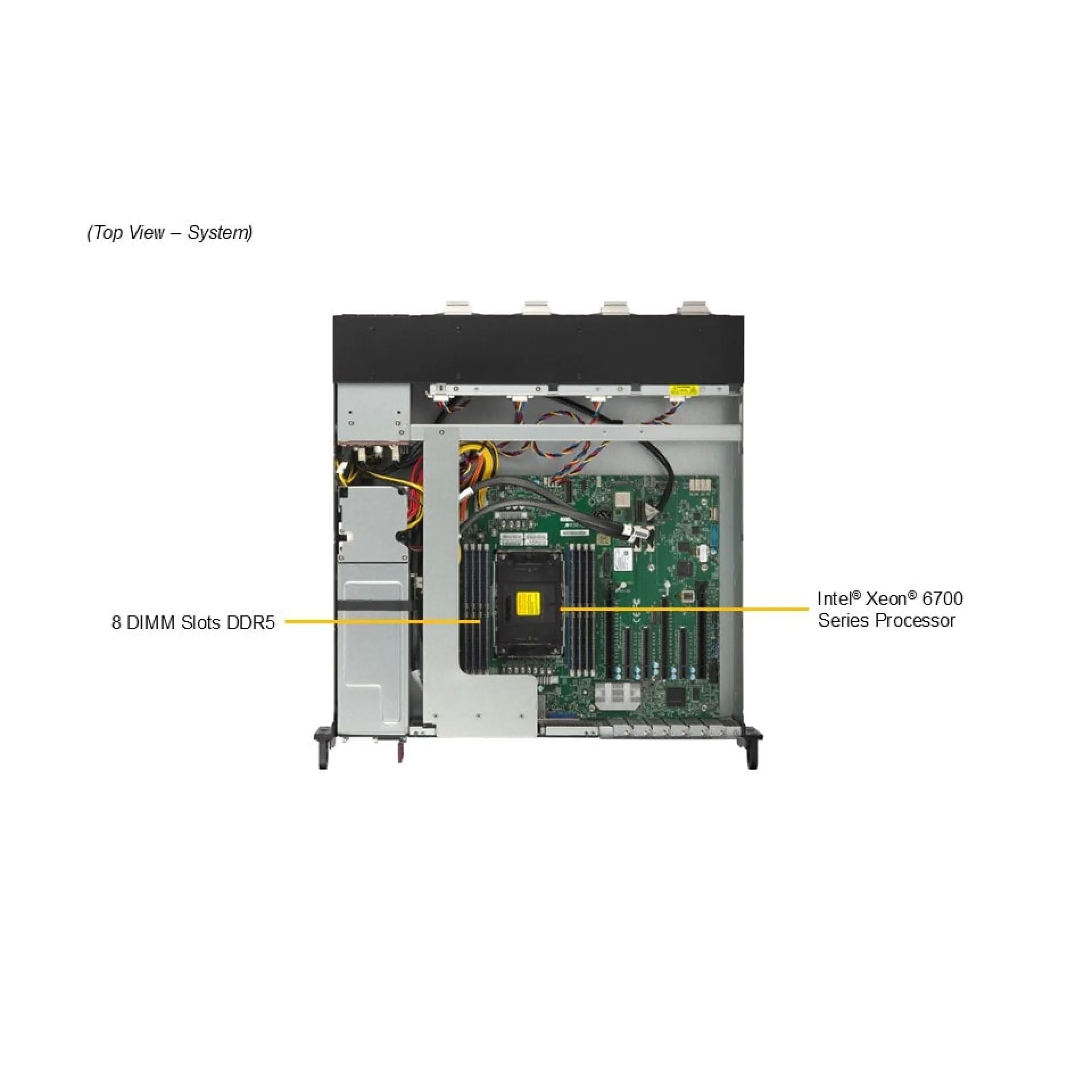 SYS-212B-FLN2T Supermicro top view Supermicro SYS-212B-FLN2T top view