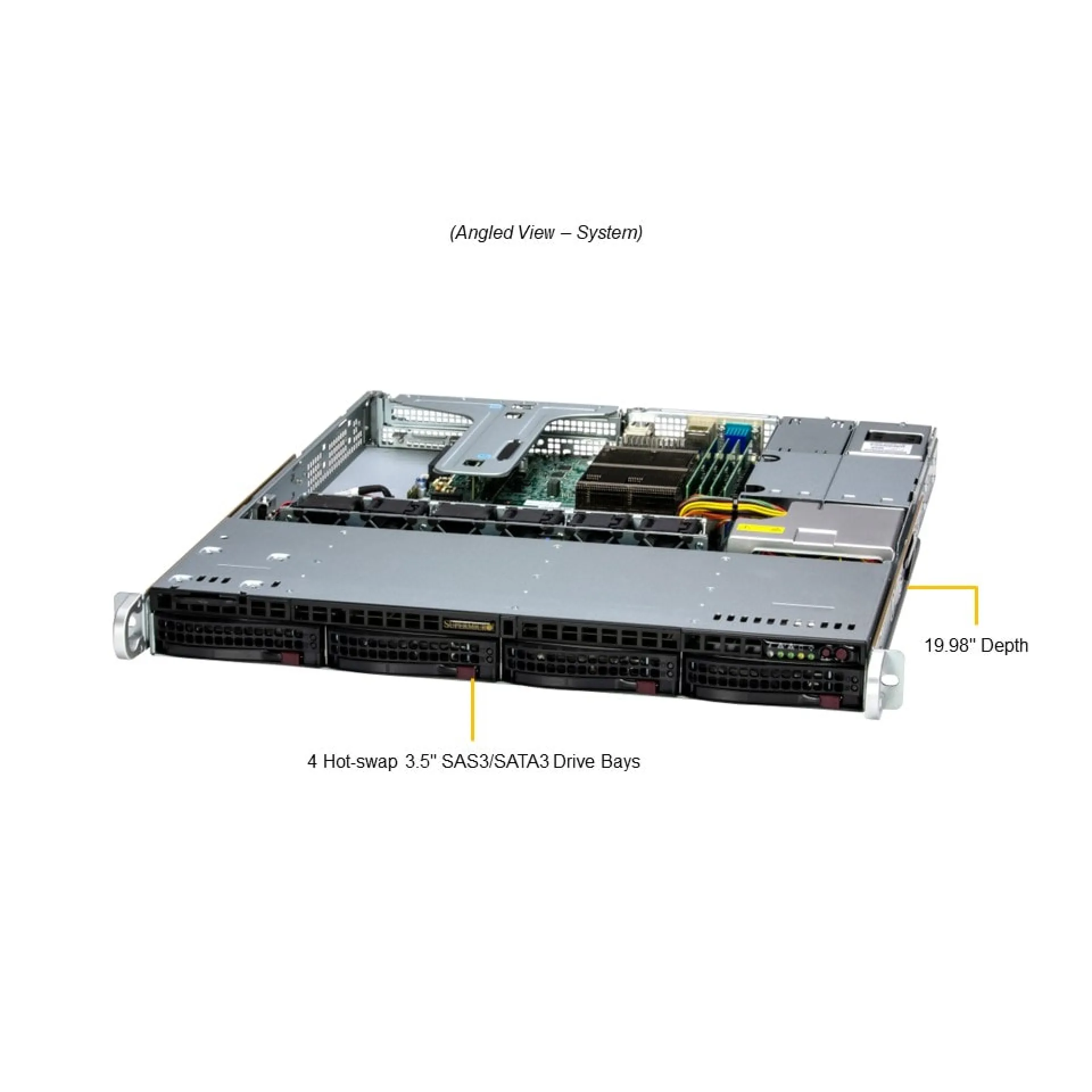 SYS-511R-M Supermicro angle view Supermicro SYS-511R-M angle view