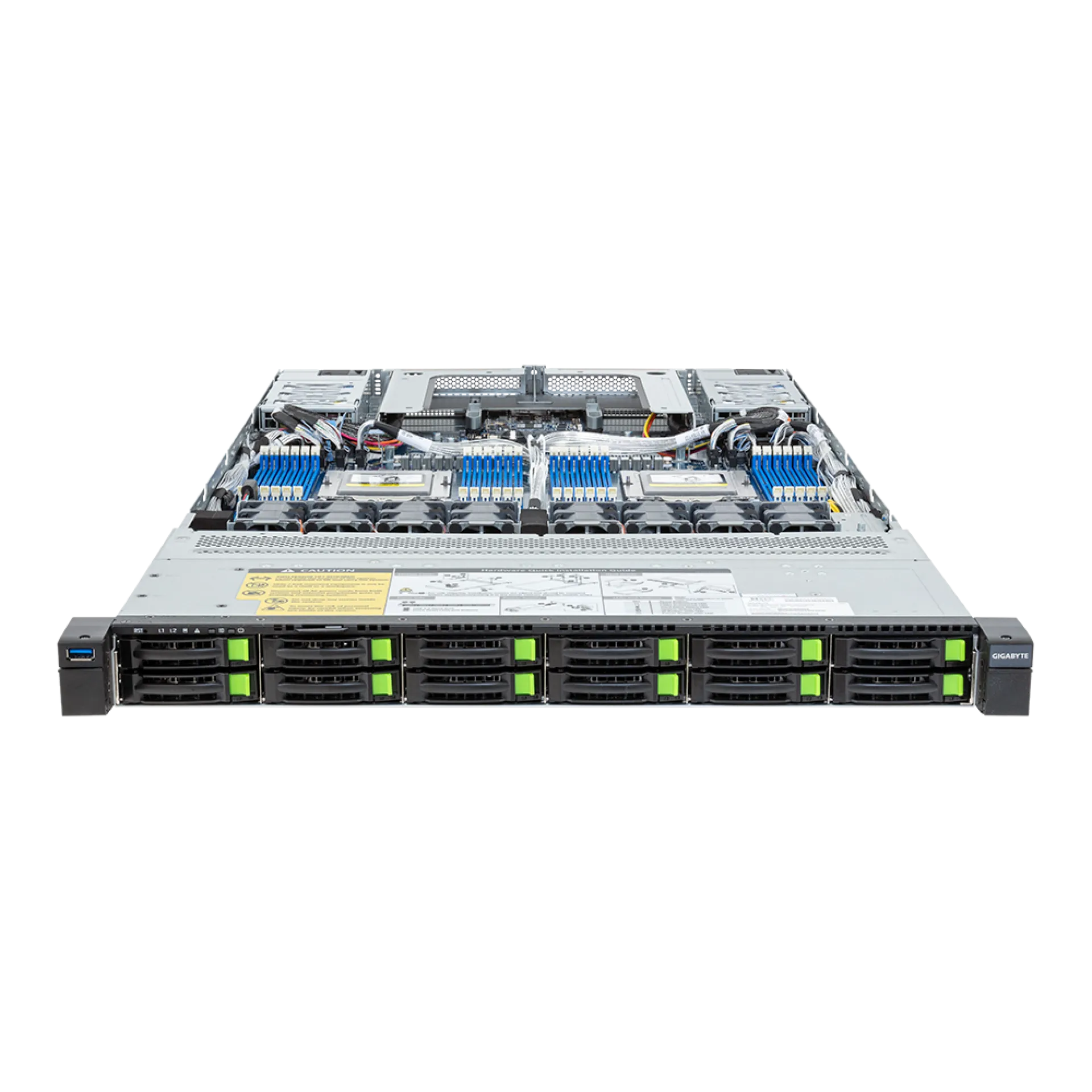 R183-Z94-AAV1 Gigabyte front view Gigabyte R183-Z94-AAV1 front view