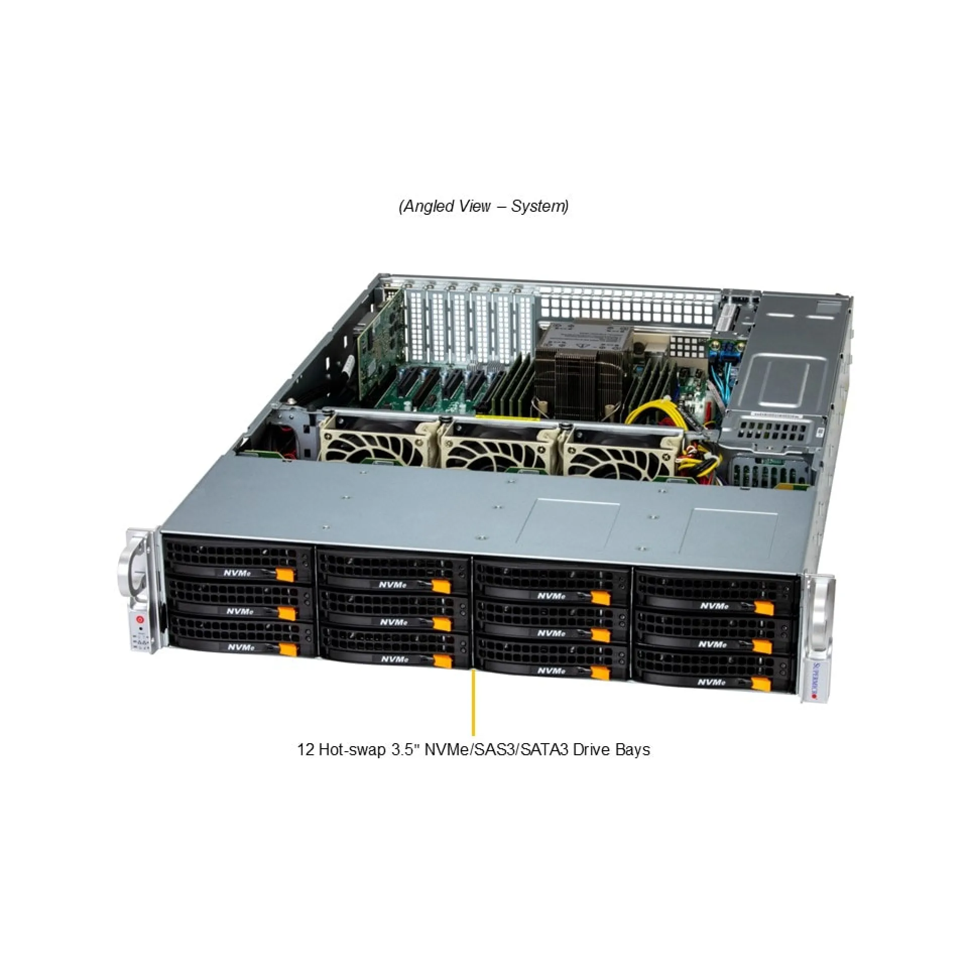 SSG-522B-ACR12L Supermicro angle view Supermicro SSG-522B-ACR12L angle view