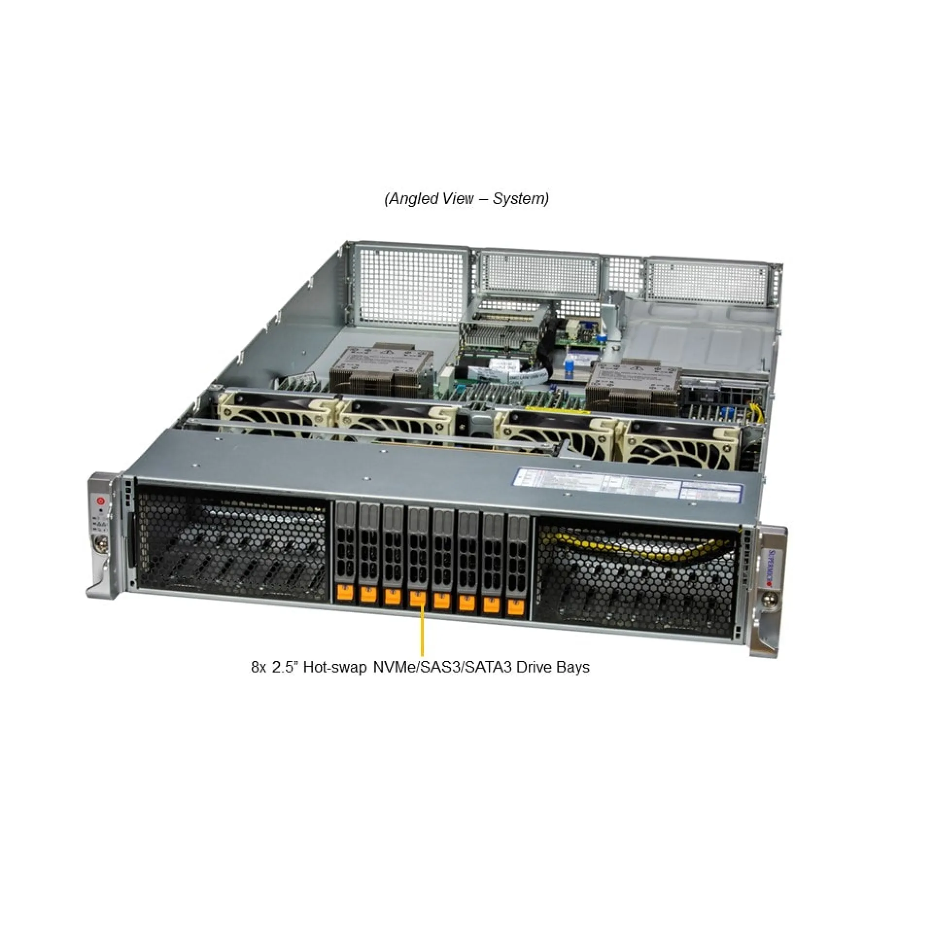 SYS-221H-TNR Supermicro angle view Supermicro SYS-221H-TNR angle view