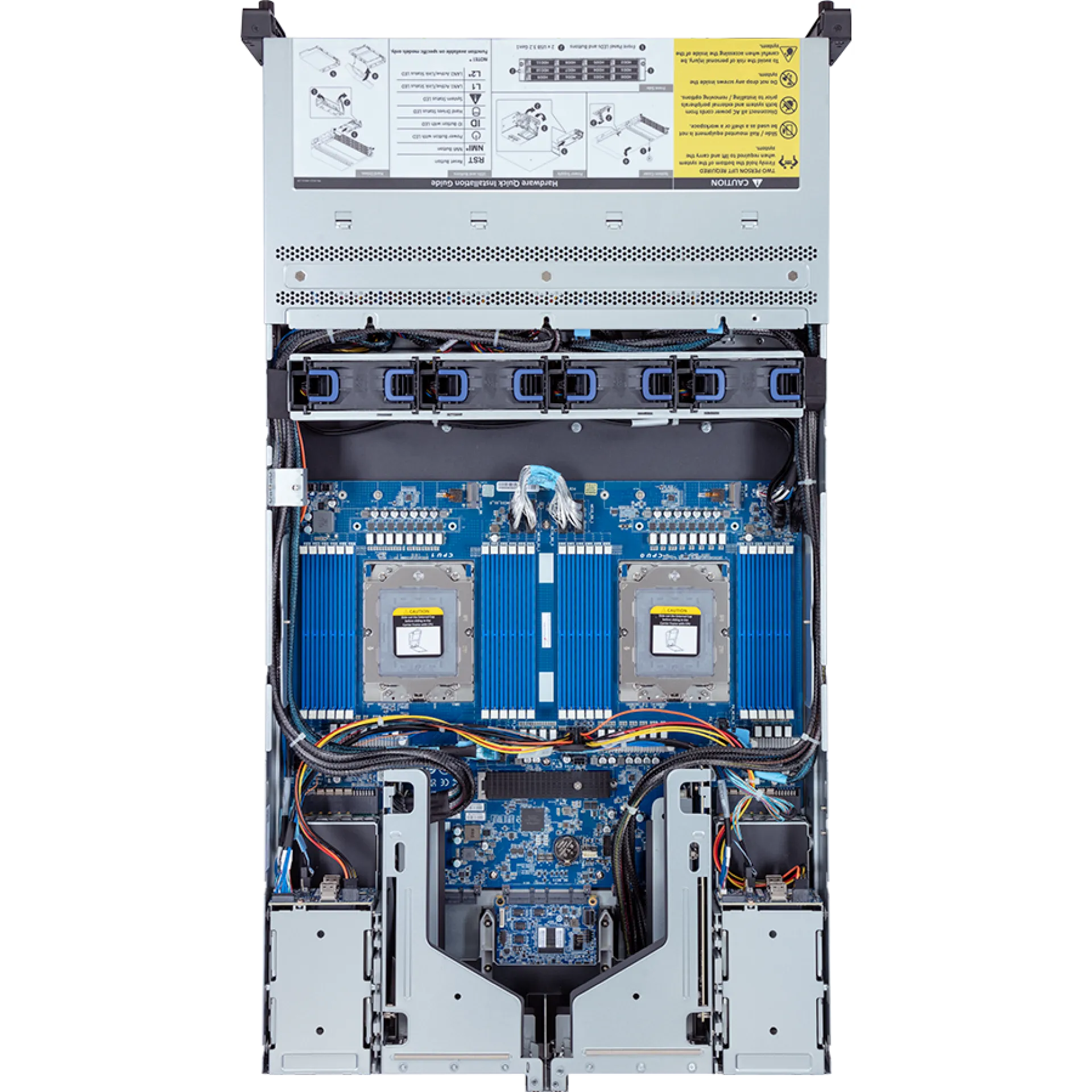 R283-Z90-AAD2 Gigabyte top view Gigabyte R283-Z90-AAD2 top view