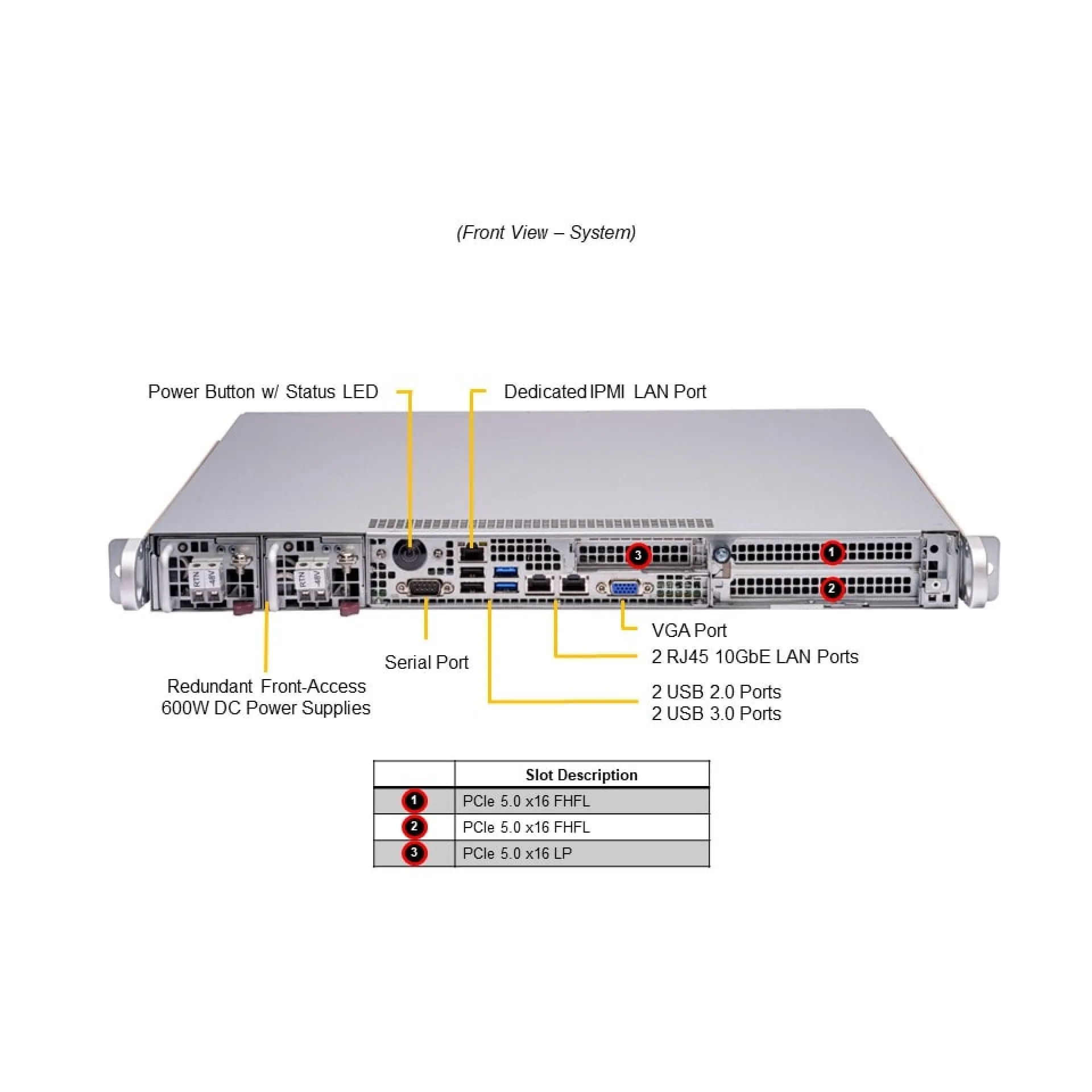 SYS-111E-FDWTR Supermicro front view Supermicro SYS-111E-FDWTR front view