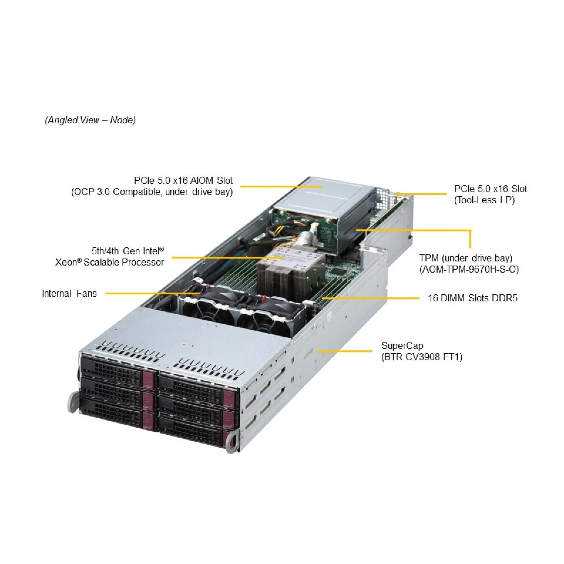 SYS-F521E3-RTB Supermicro angle view Supermicro SYS-F521E3-RTB angle view