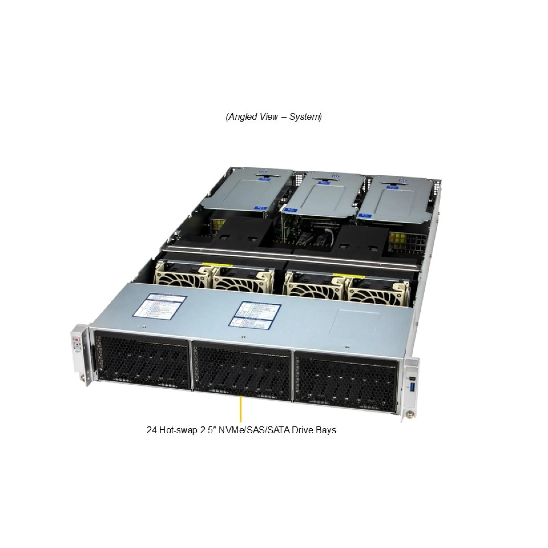 SYS-222C-TN Supermicro angle view Supermicro SYS-222C-TN angle view