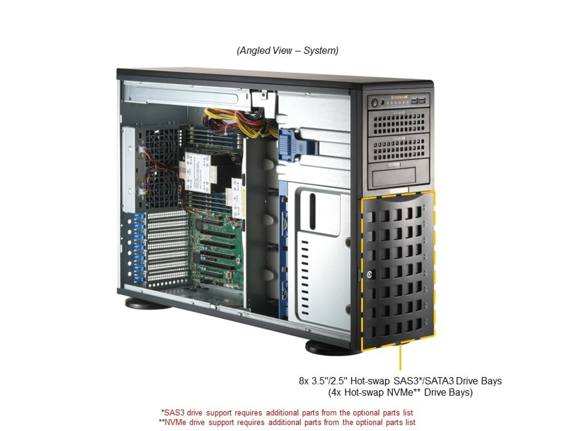 SYS-741P-TR Supermicro angle view Supermicro SYS-741P-TR angle view