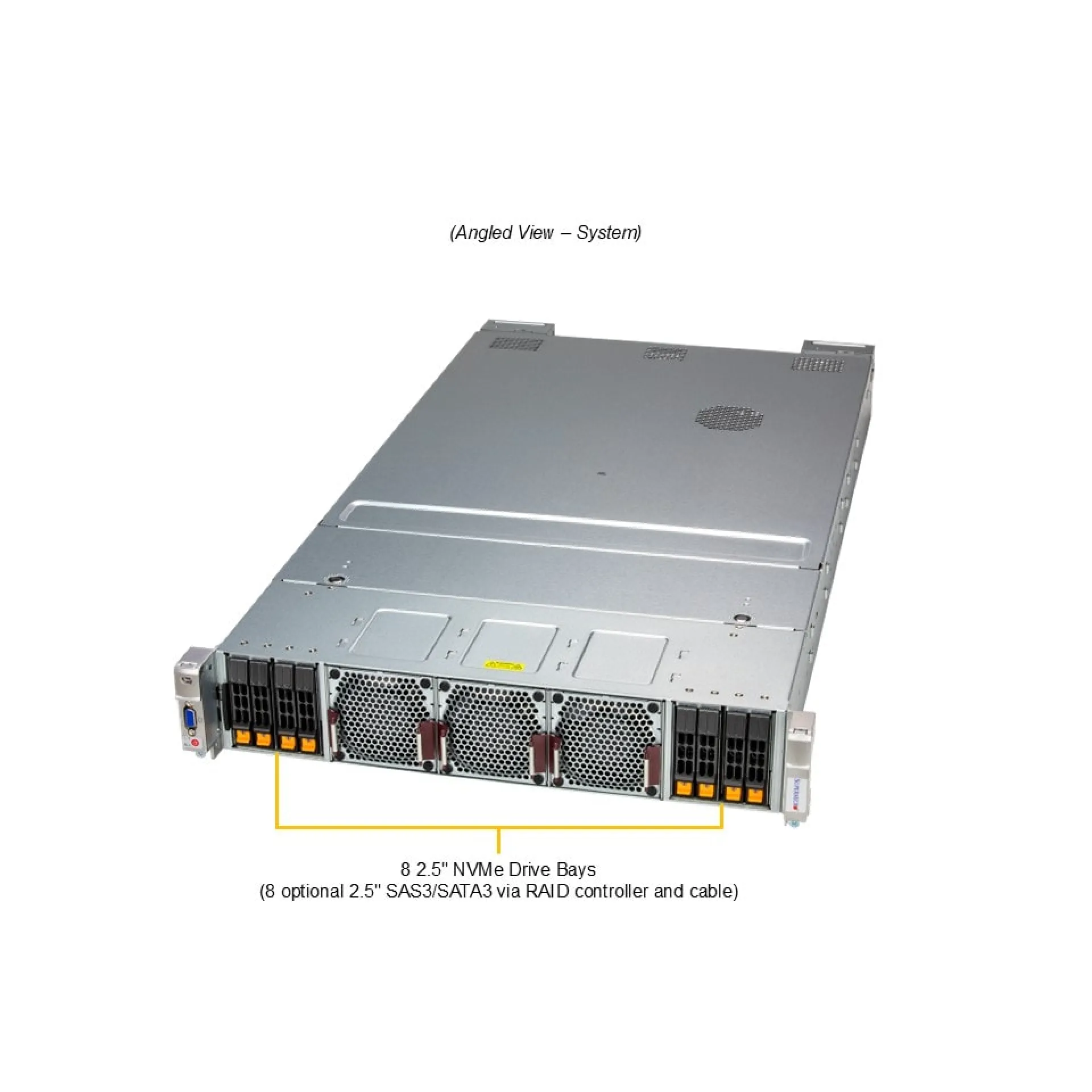 Supermicro AS-2145GH-TNMR-LCC angle view 