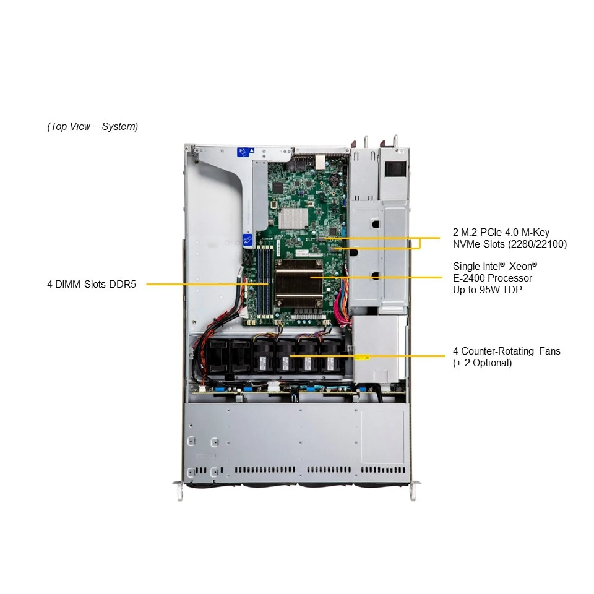 SYS-511R-W Supermicro top view Supermicro SYS-511R-W top view