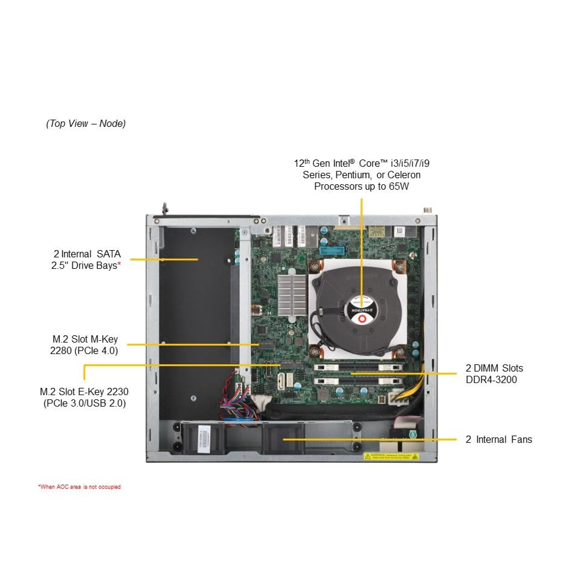 SYS-E300-13AD-02-G1 Supermicro top view Supermicro SYS-E300-13AD-02-G1 top view