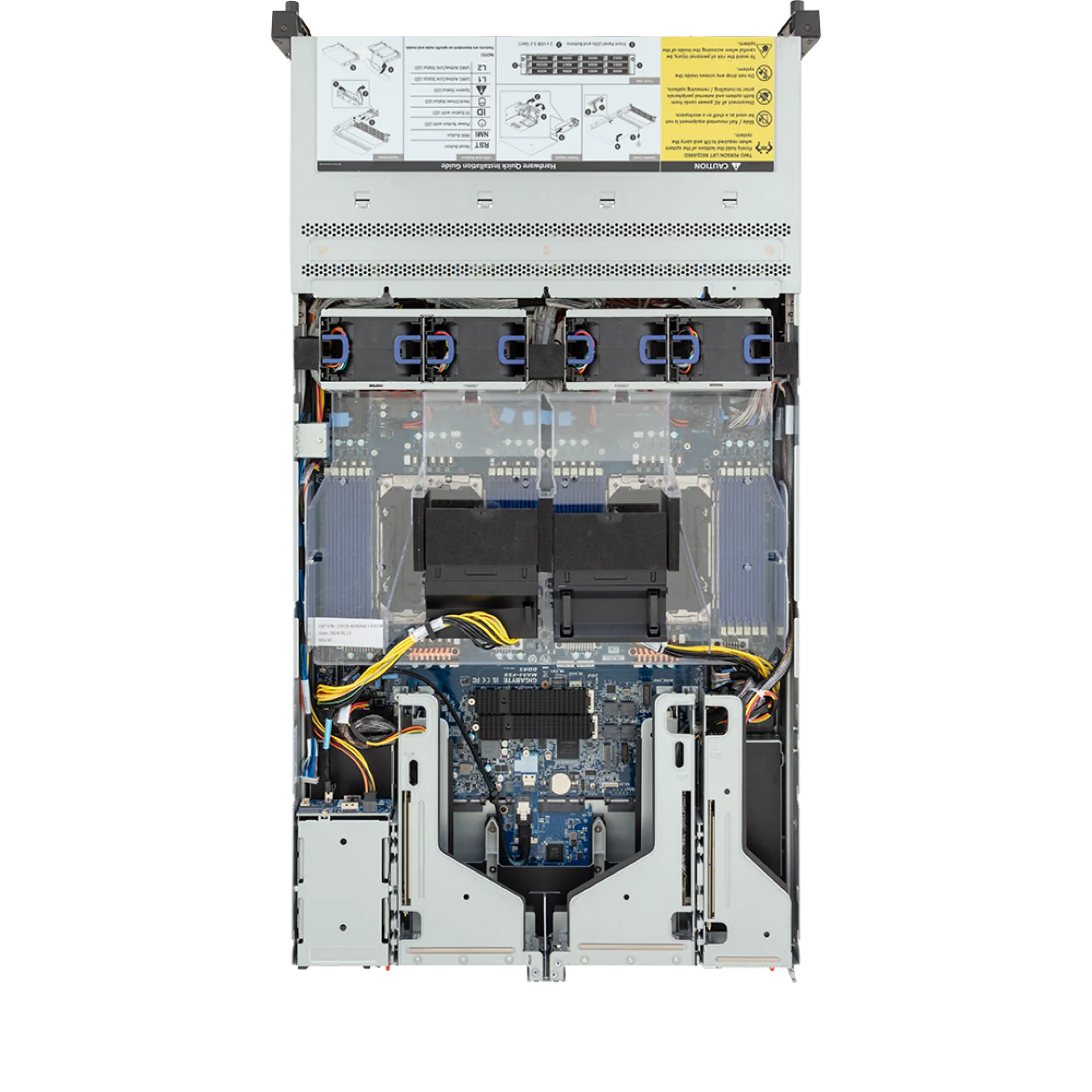 R284-A93-AAS1 Gigabyte top view Gigabyte R284-A93-AAS1 top view