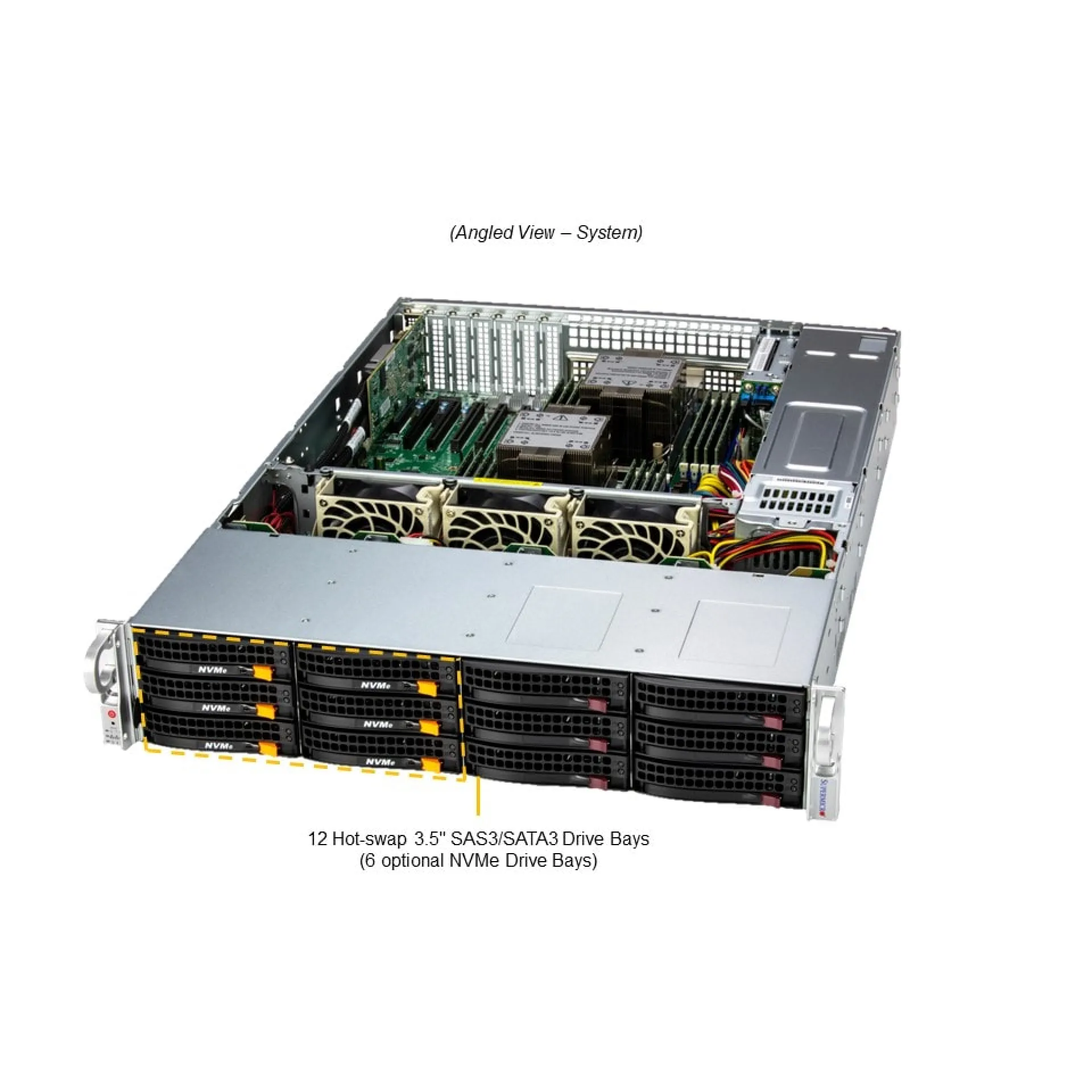 SSG-621E-ACR12L Supermicro angle view Supermicro SSG-621E-ACR12L angle view