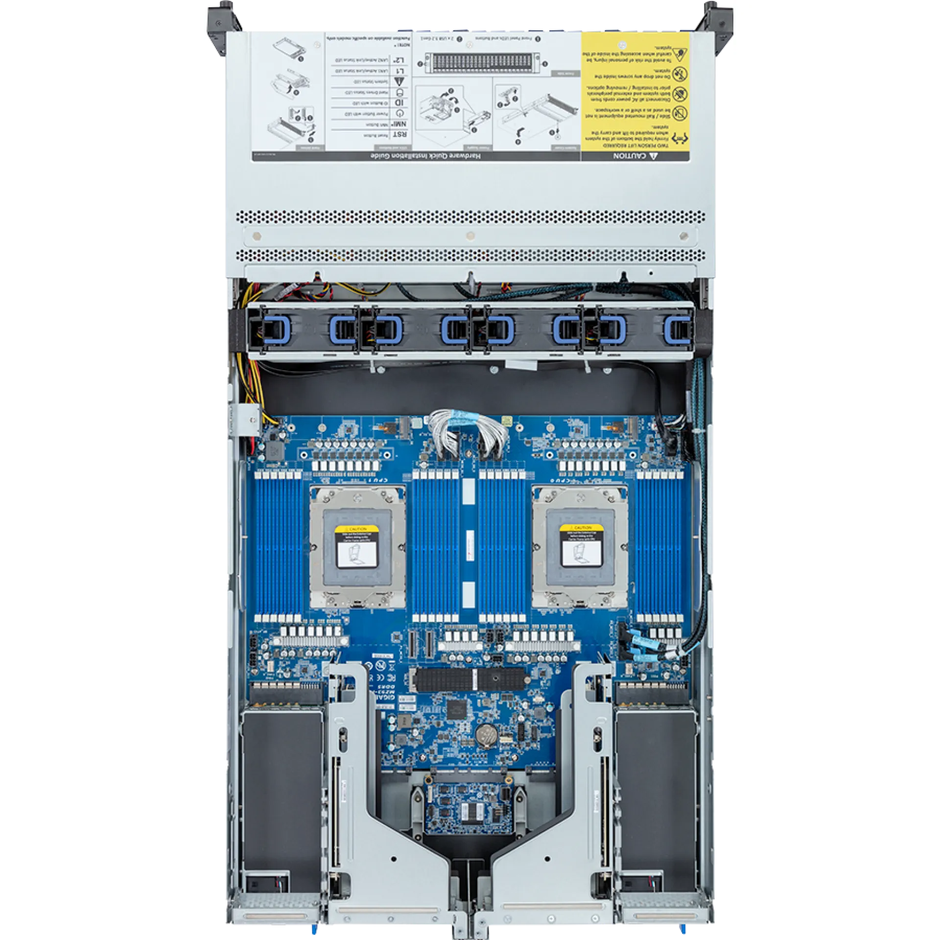 R283-Z92-AAD1 Gigabyte top view Gigabyte R283-Z92-AAD1 top view