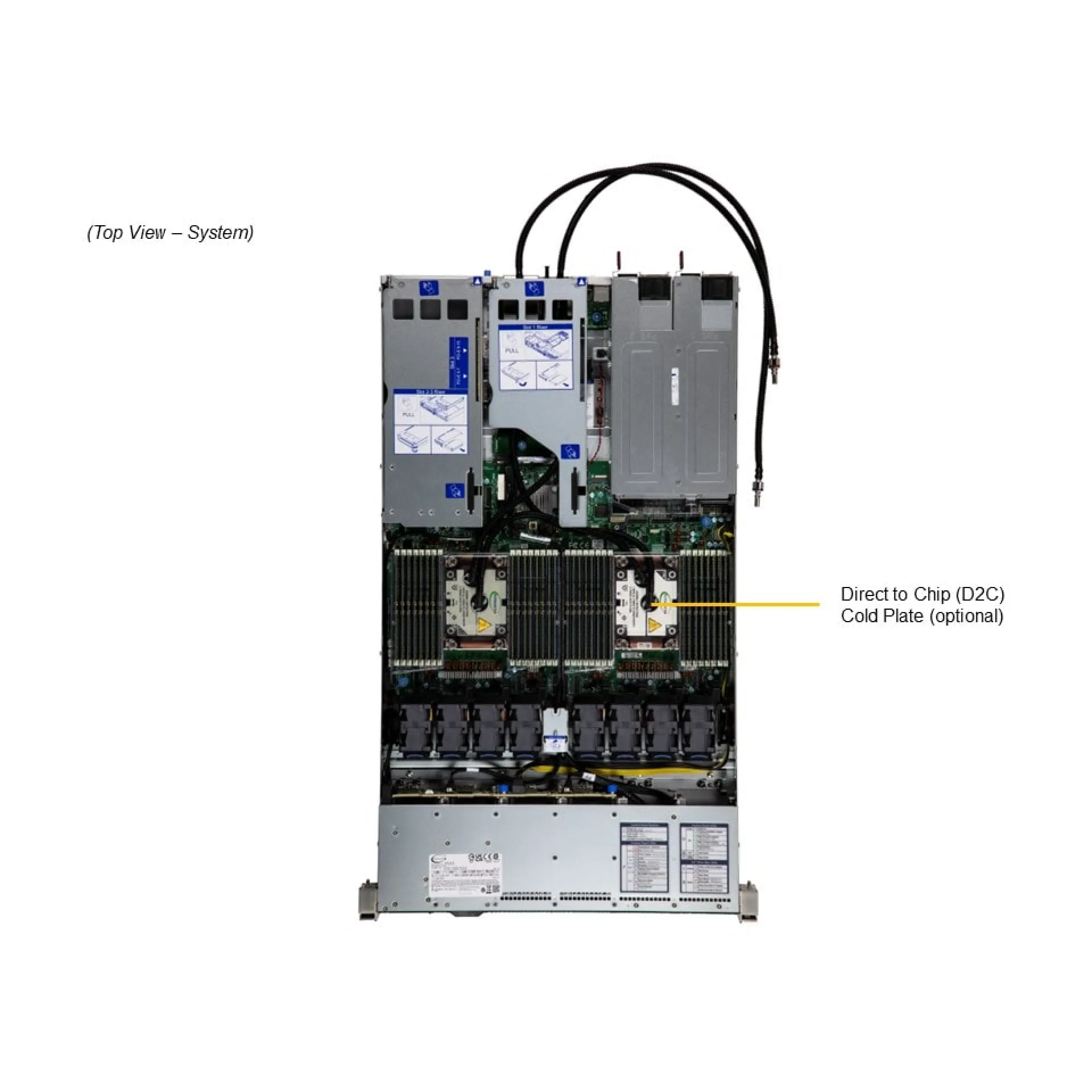 SYS-121H-TNR Supermicro top view Supermicro SYS-121H-TNR top view