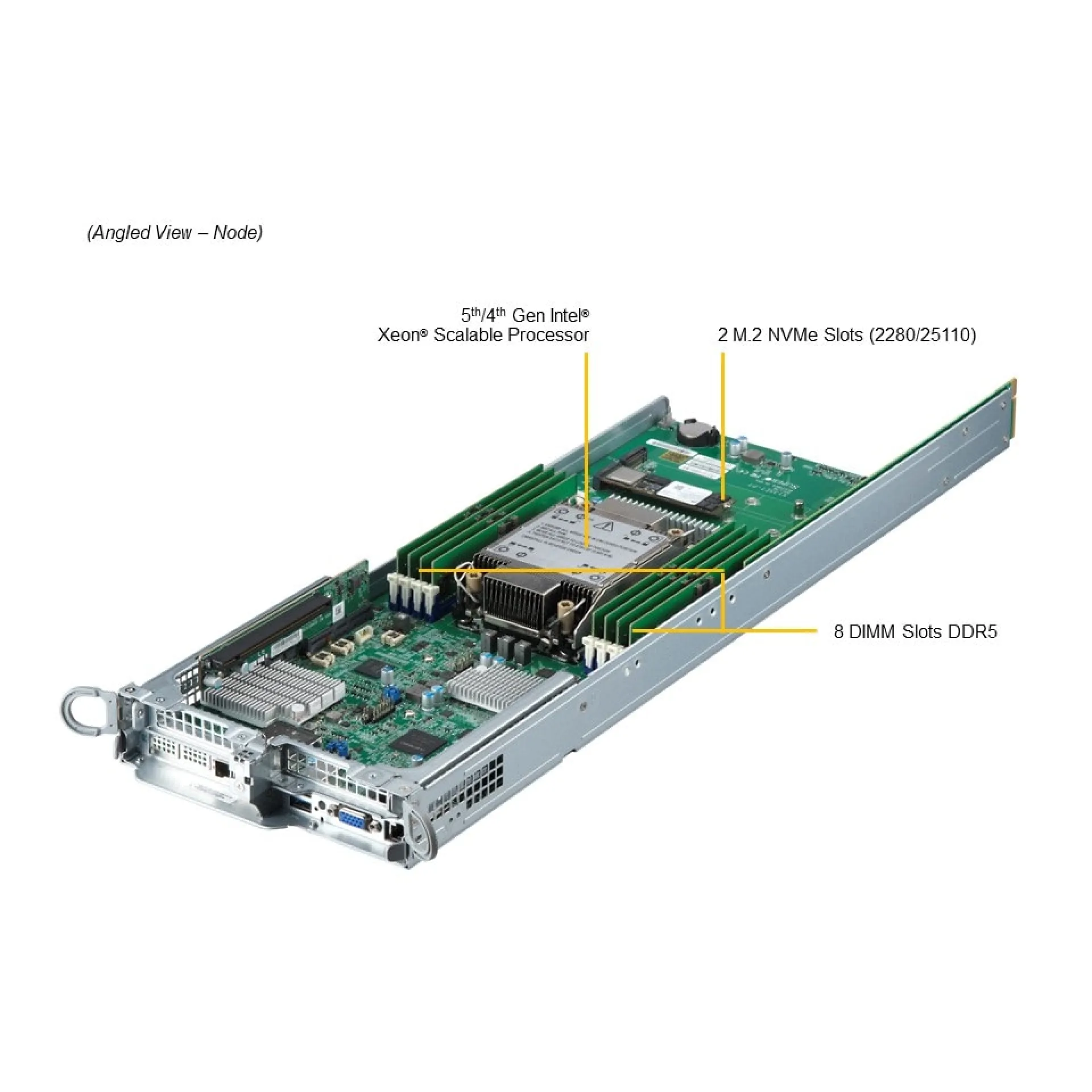 SYS-211TP-HPTR Supermicro angle view Supermicro SYS-211TP-HPTR angle view