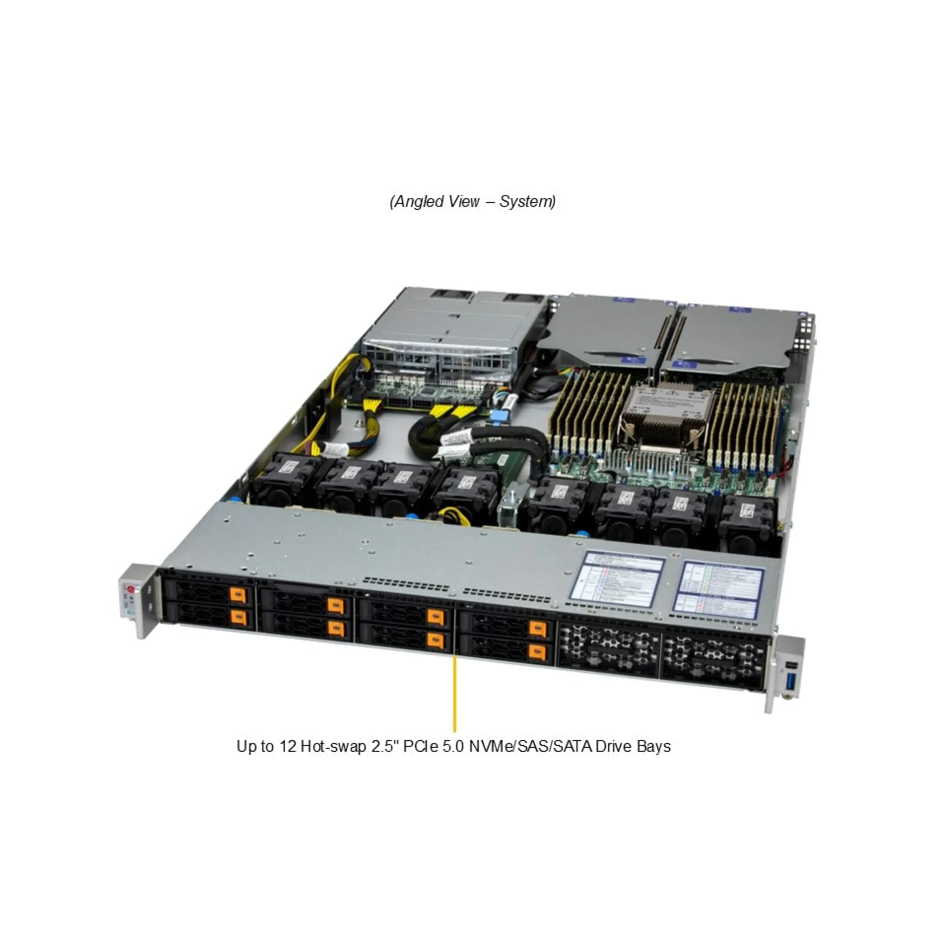 SYS-112C-TN Supermicro angle view Supermicro SYS-112C-TN angle view