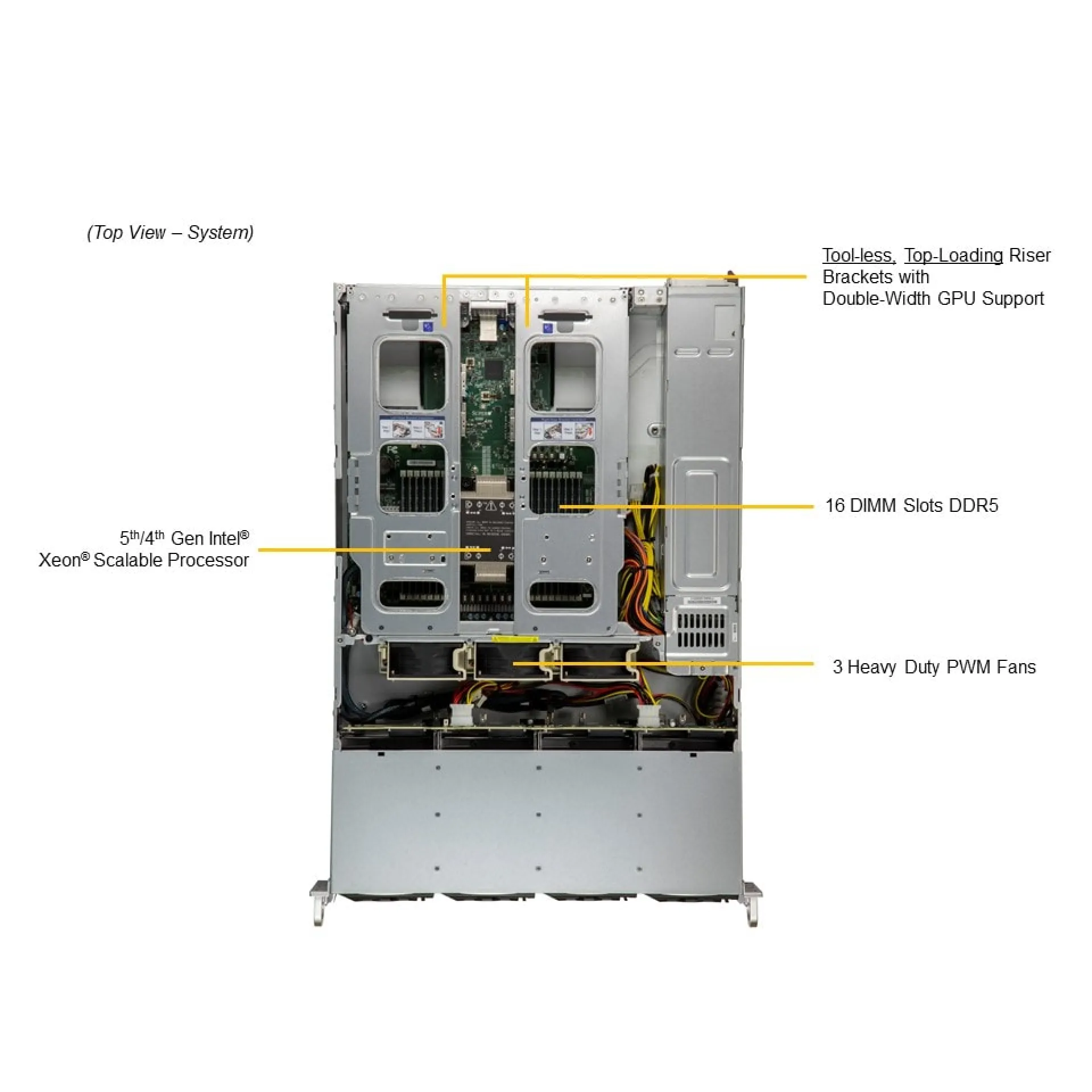 Supermicro SYS-521C-NR-G1 top view