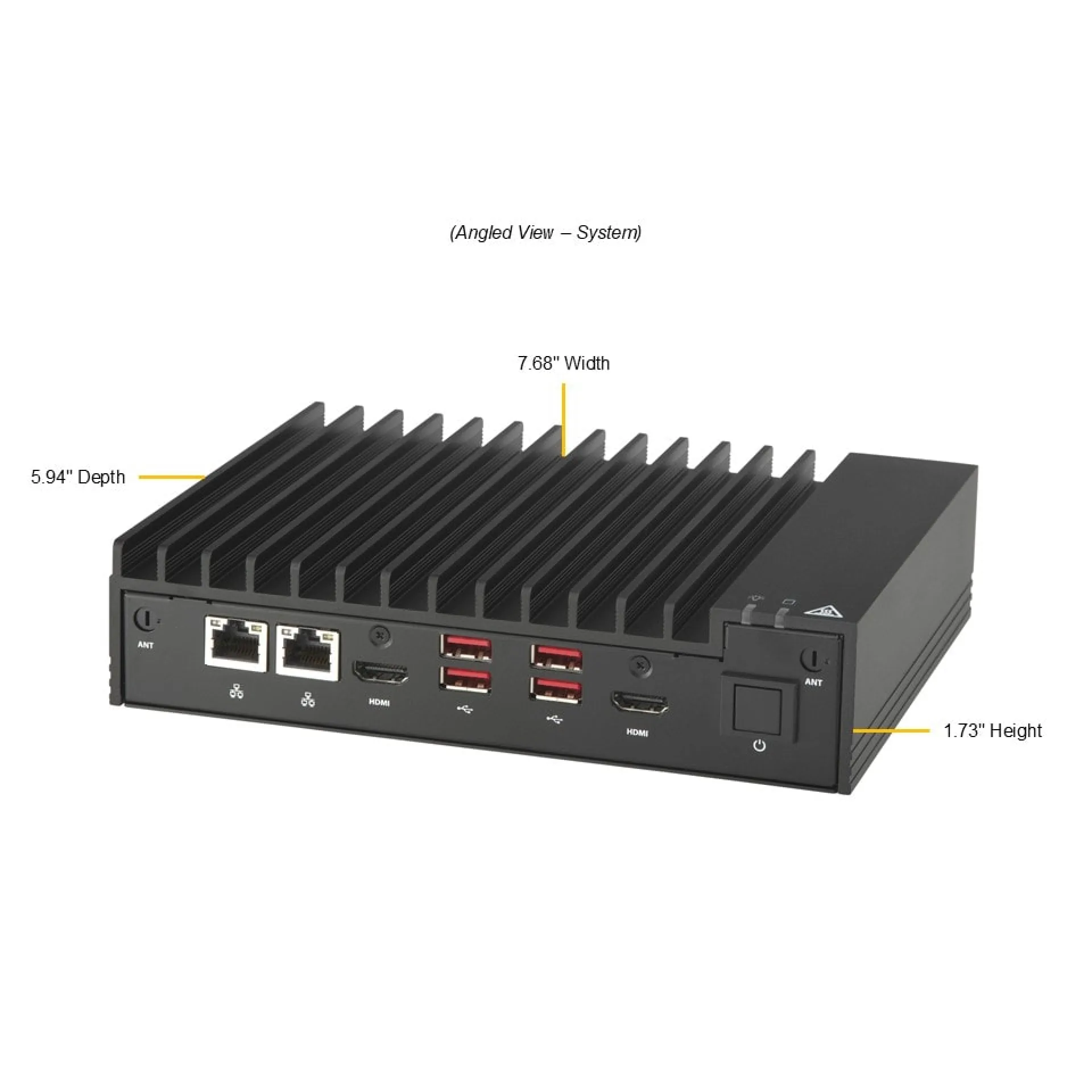 SYS-E100-14AM-E Supermicro angle view Supermicro SYS-E100-14AM-E angle view