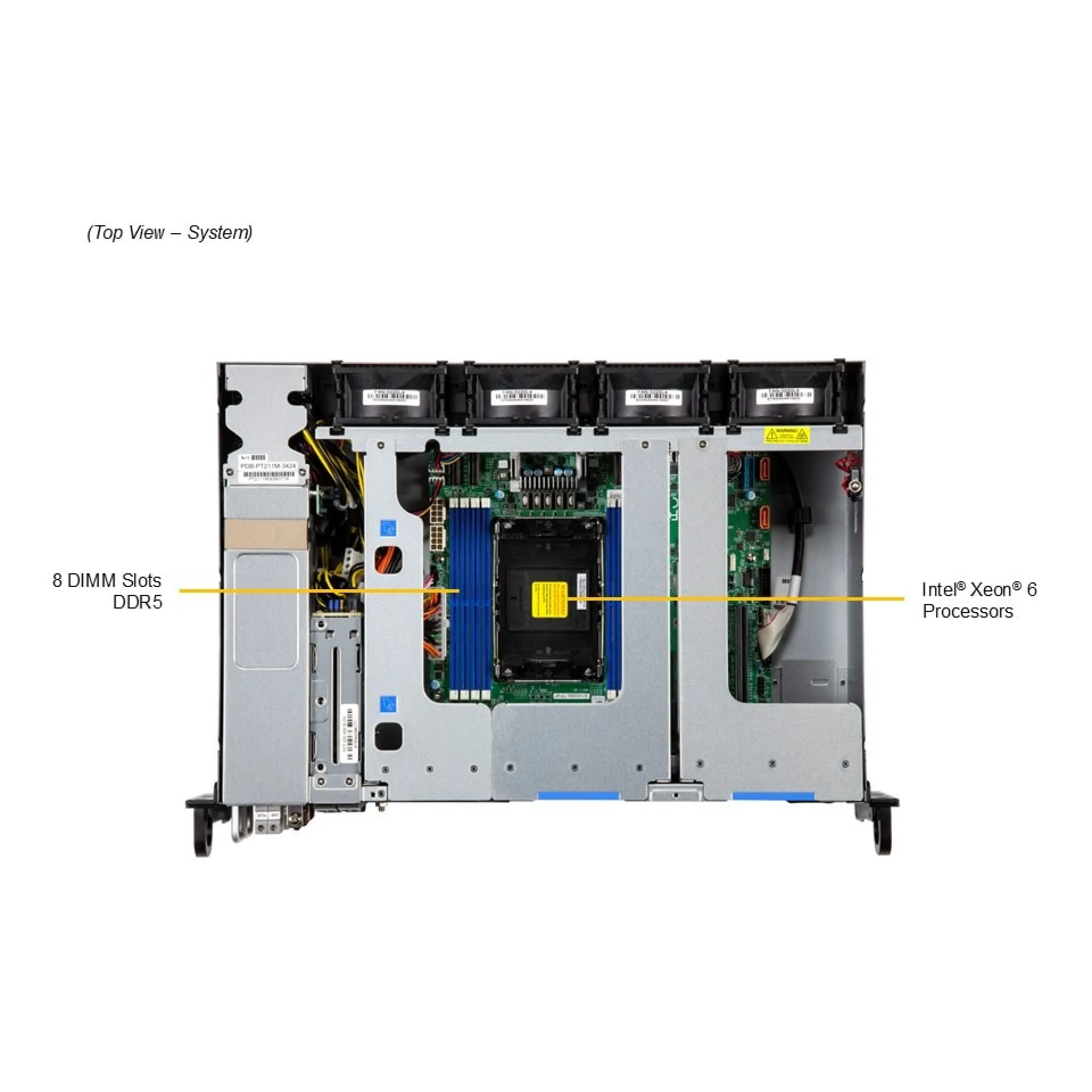SYS-212B-FN4TP Supermicro top view Supermicro SYS-212B-FN4TP top view