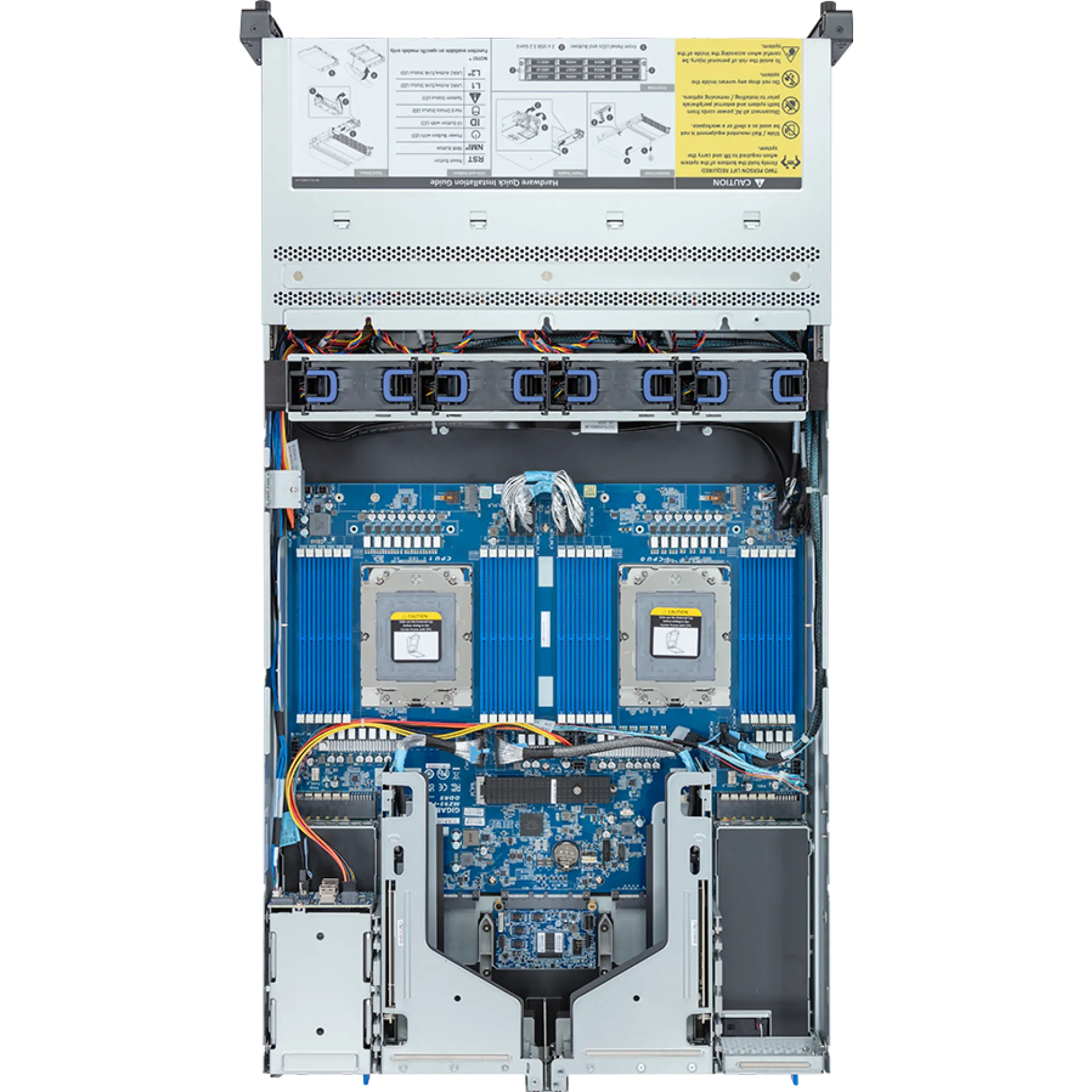 R283-Z90-AAV3 Gigabyte top view Gigabyte R283-Z90-AAV3 top view