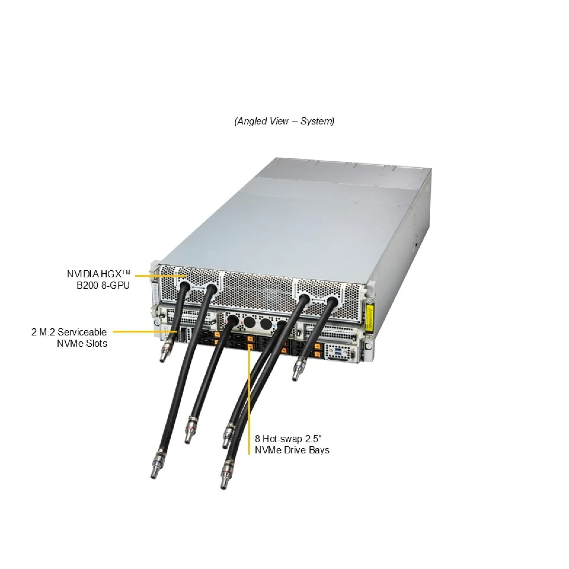 Supermicro SYS-421GE-NBRT-LCC angle view 