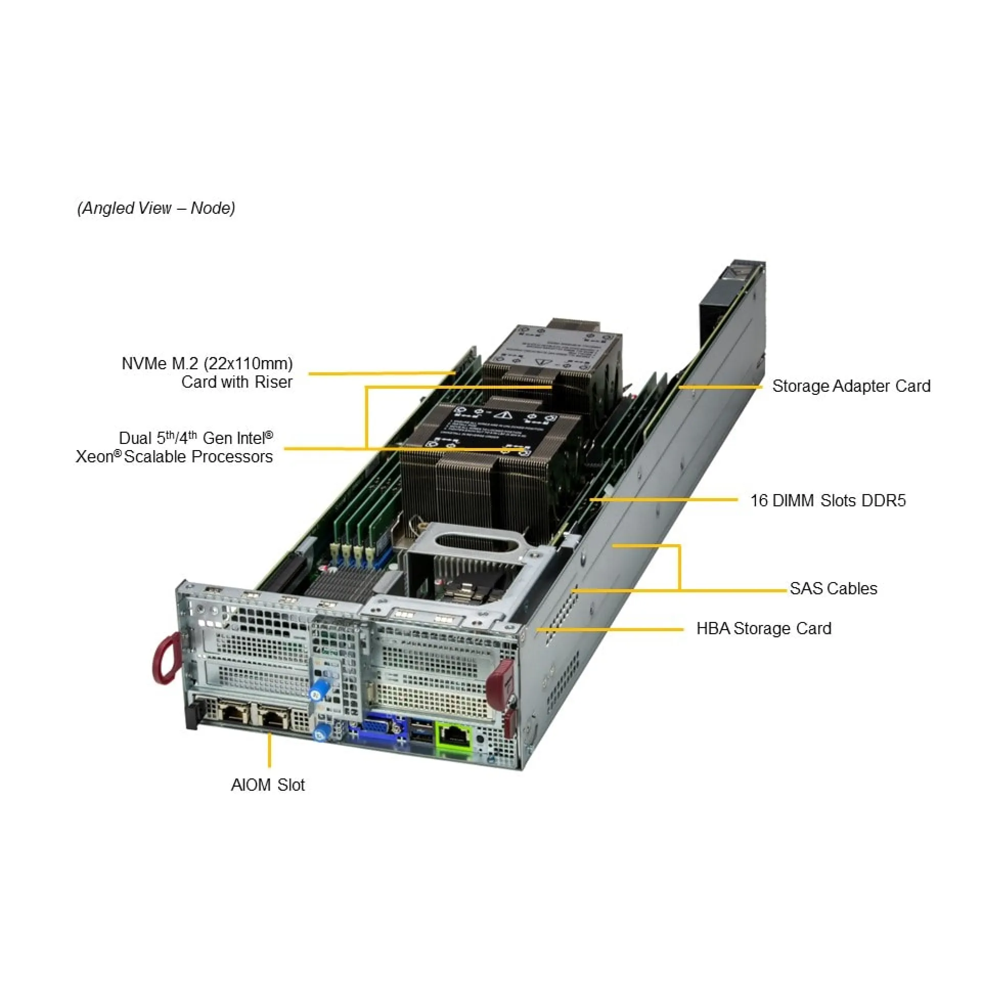 SYS-221BT-DNC8R Supermicro angle view Supermicro SYS-221BT-DNC8R angle view
