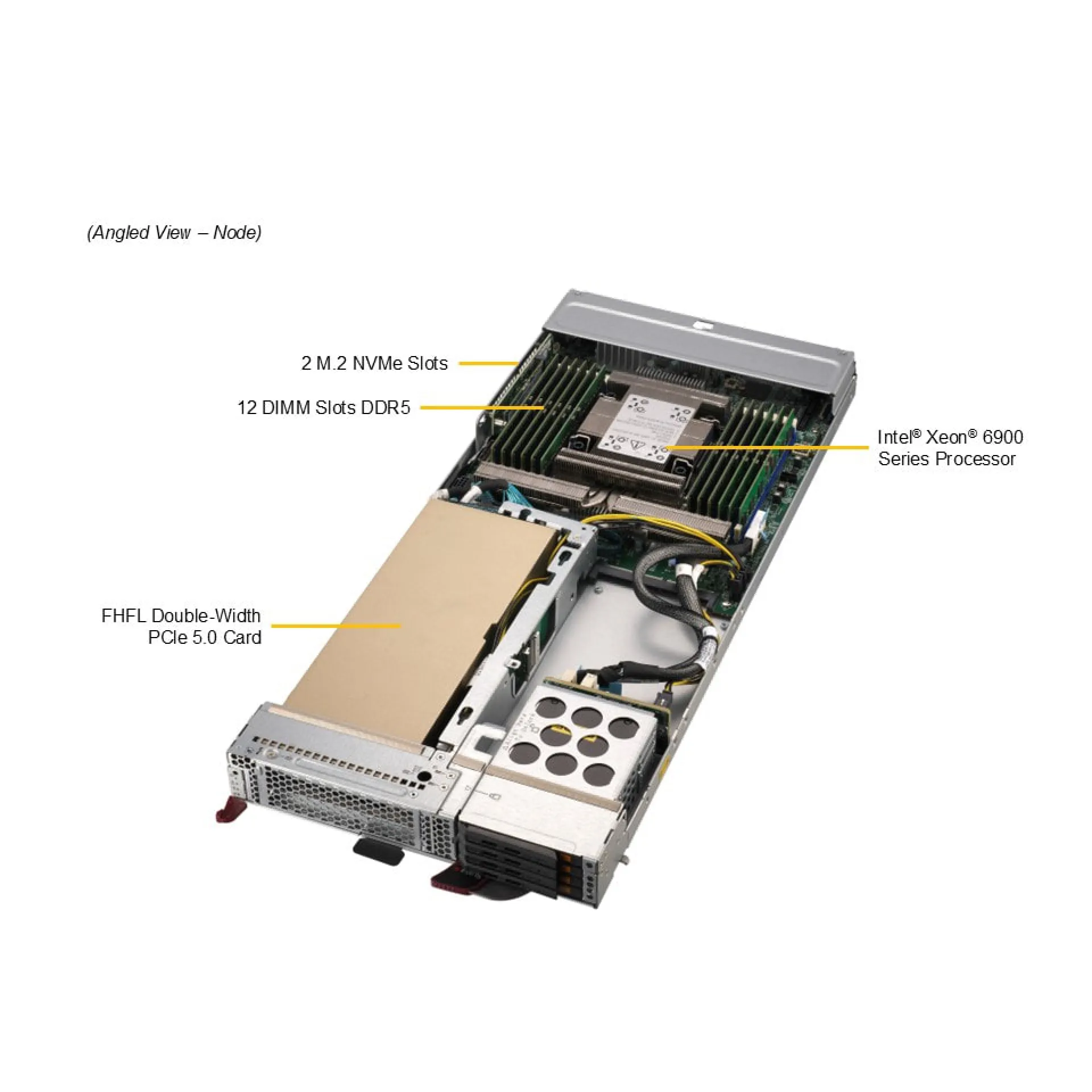 Supermicro SBI-612BA-1NE34 angle view 