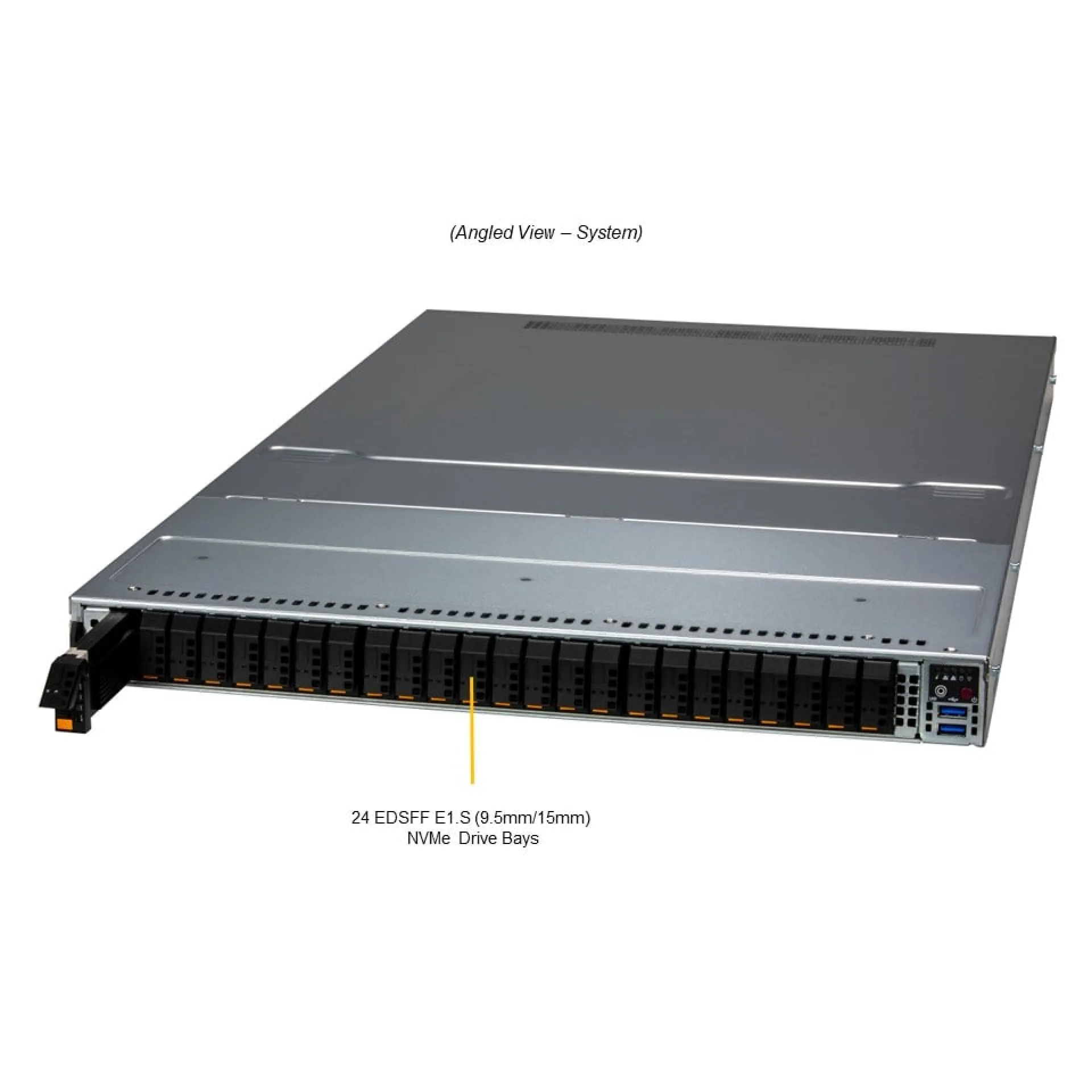 Supermicro SSG-121E-NES24R angle view 