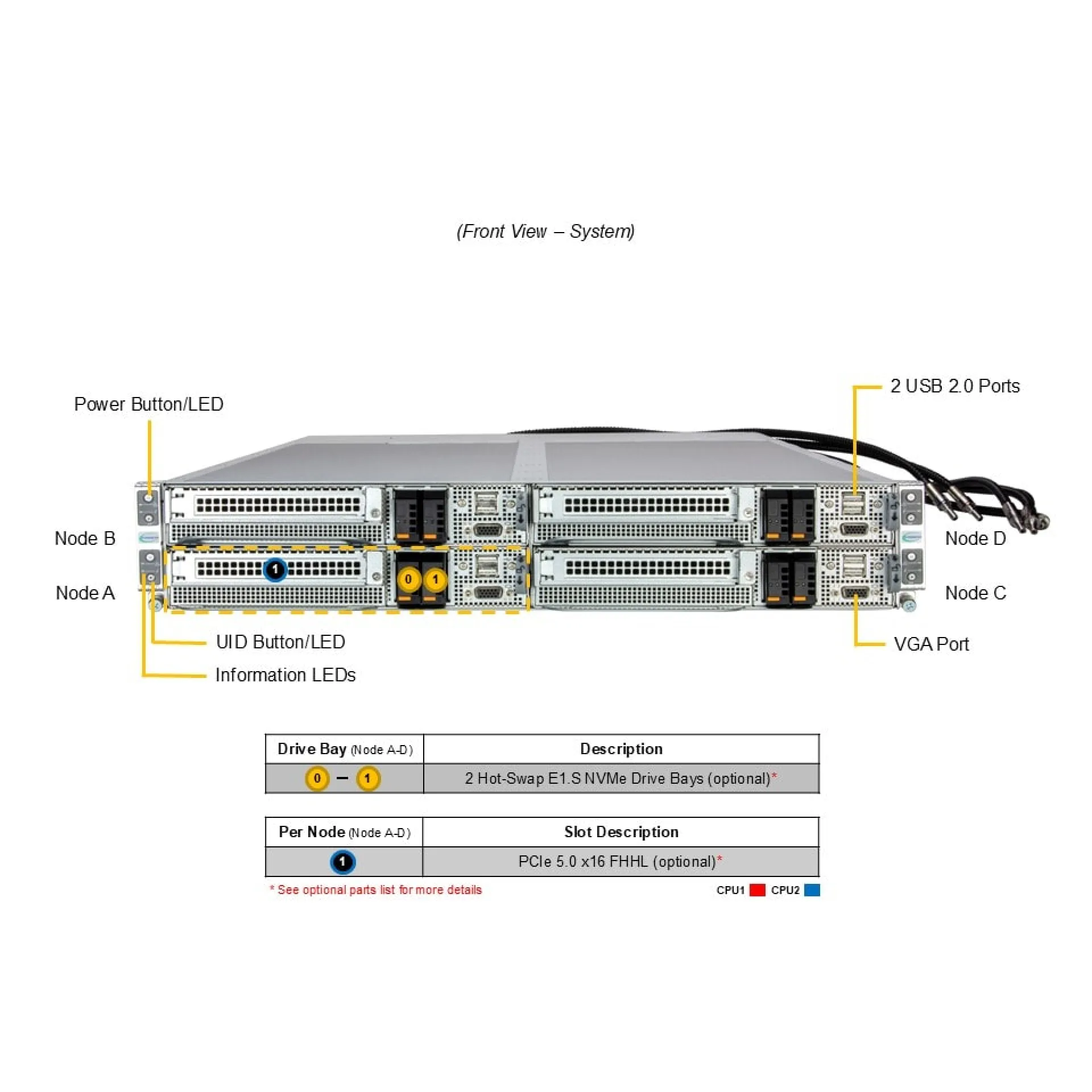 AS-2126FT-HE-ALC Supermicro front view Supermicro AS-2126FT-HE-ALC front view