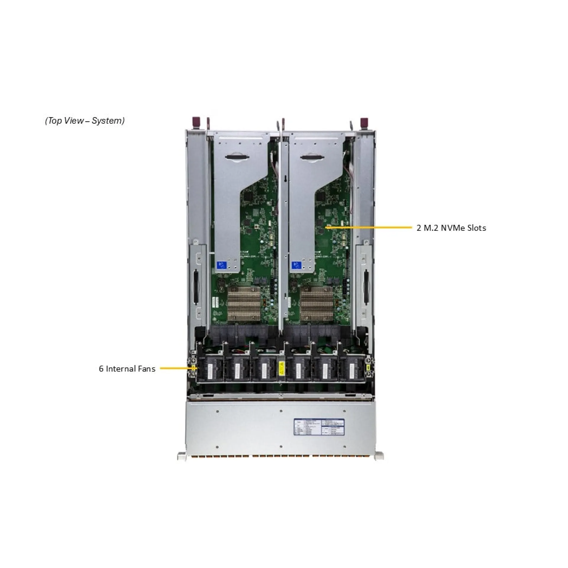 SSG-229J-5BE36JBF Supermicro top view Supermicro SSG-229J-5BE36JBF top view